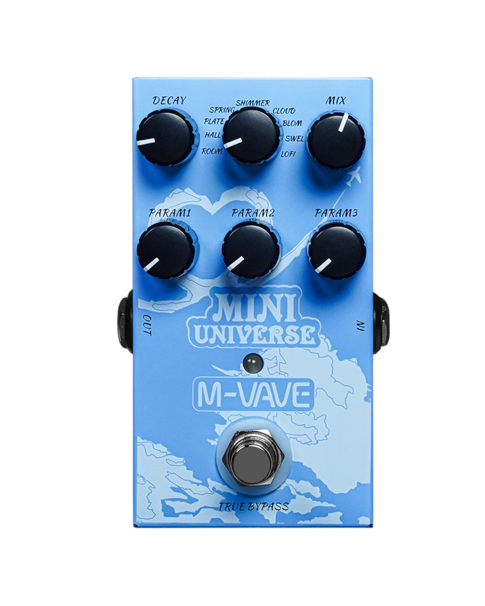 M-VAVE mini universe Electric Guitar Reverb Effects Pedal True Bypass Design Metal Case with Bonus Patch Cables - MINIUNIVERSEP014015M