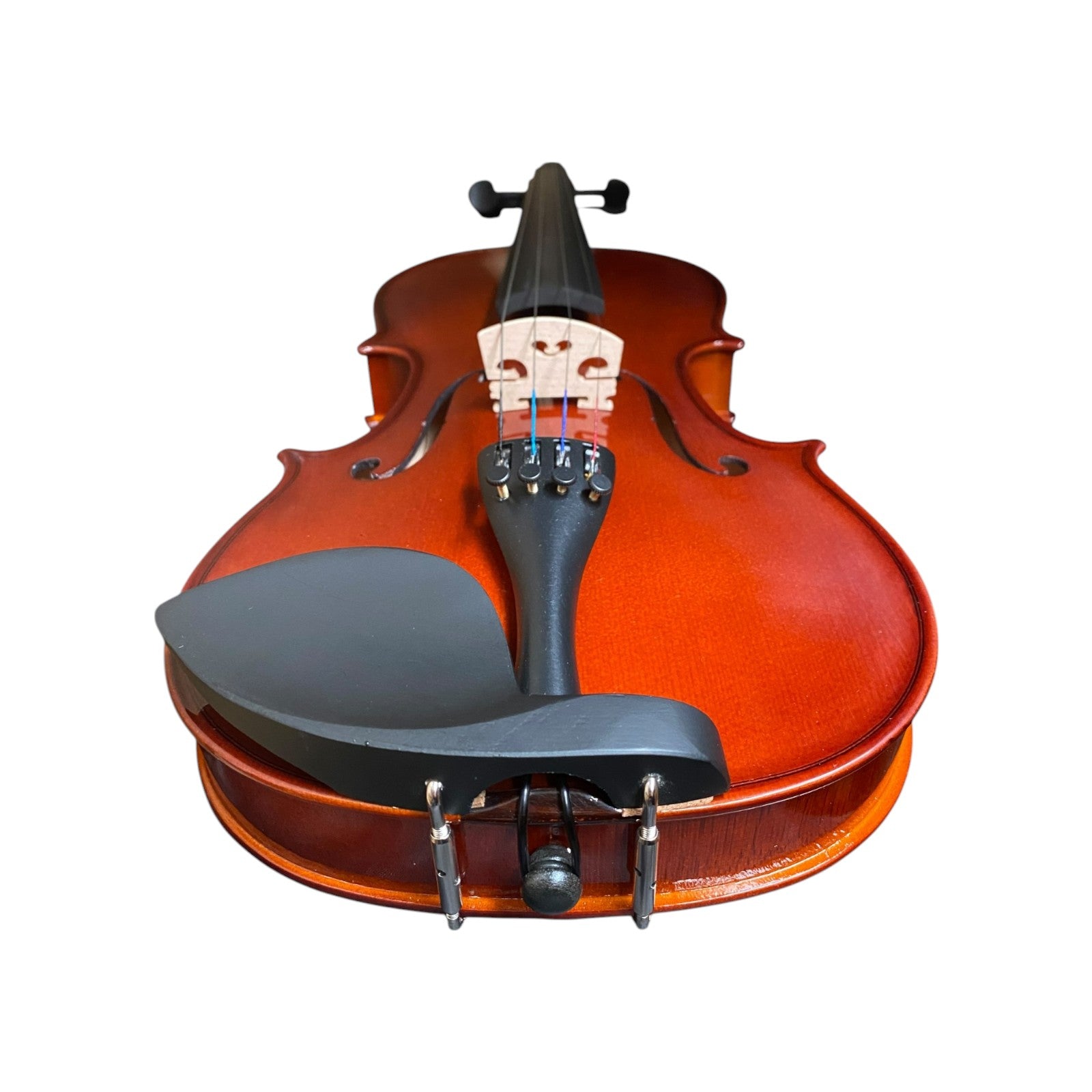 Caraya MV001 Solid Spruce Top 4/4 to 1/16 Size Violin Outfit in Natural Gloss w/ Foam Case, Bow, and Rosin