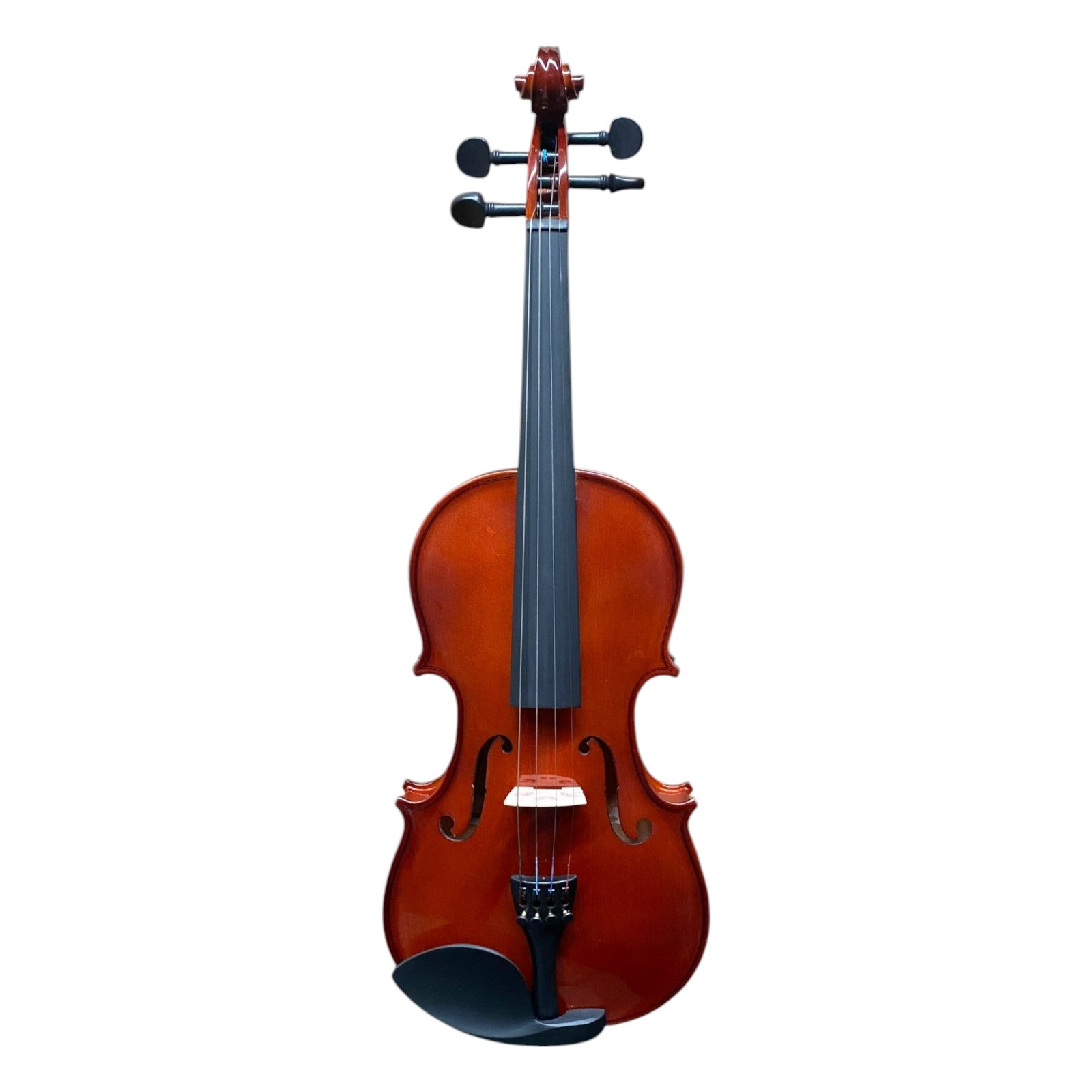 Caraya MV001 Solid Spruce Top 4/4 to 1/16 Size Violin Outfit in Natural Gloss w/ Foam Case, Bow, and Rosin