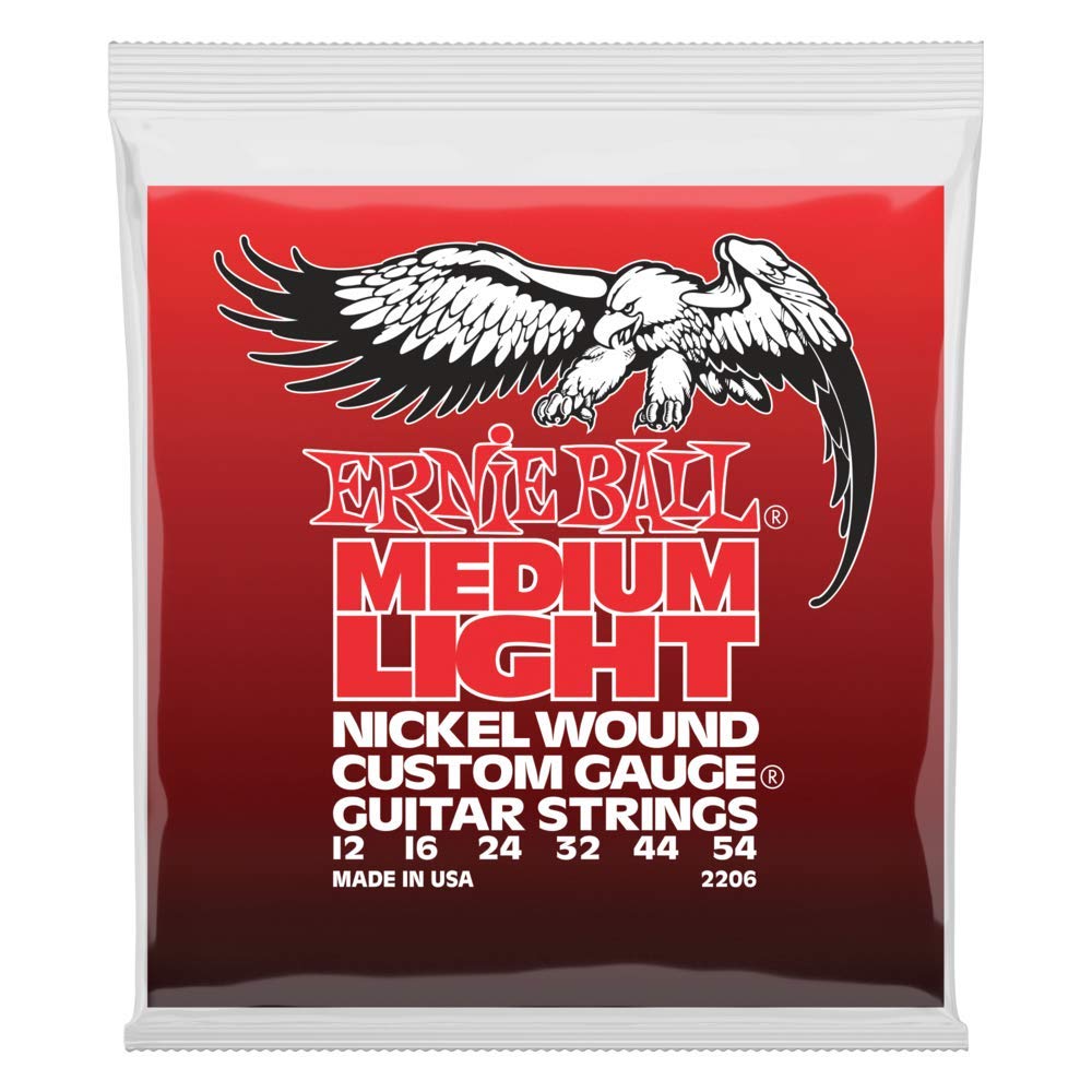 Ernie Ball Medium/ Light Nickel Wound Electric Guitar Strings 12-54 Gauge | P02206