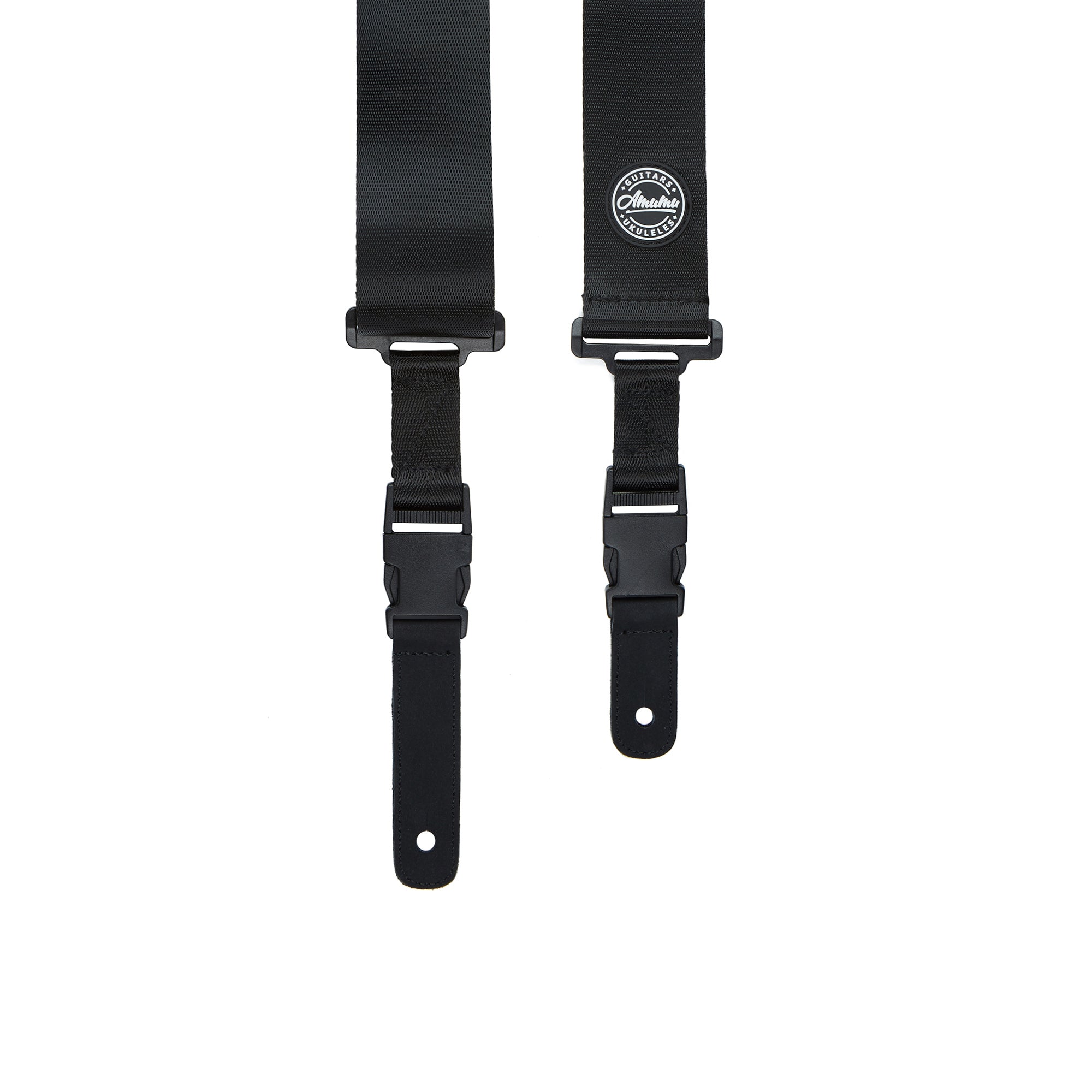 Amumu PA01WBK Seatbelt Guitar Strap with Clip Black Nylon
