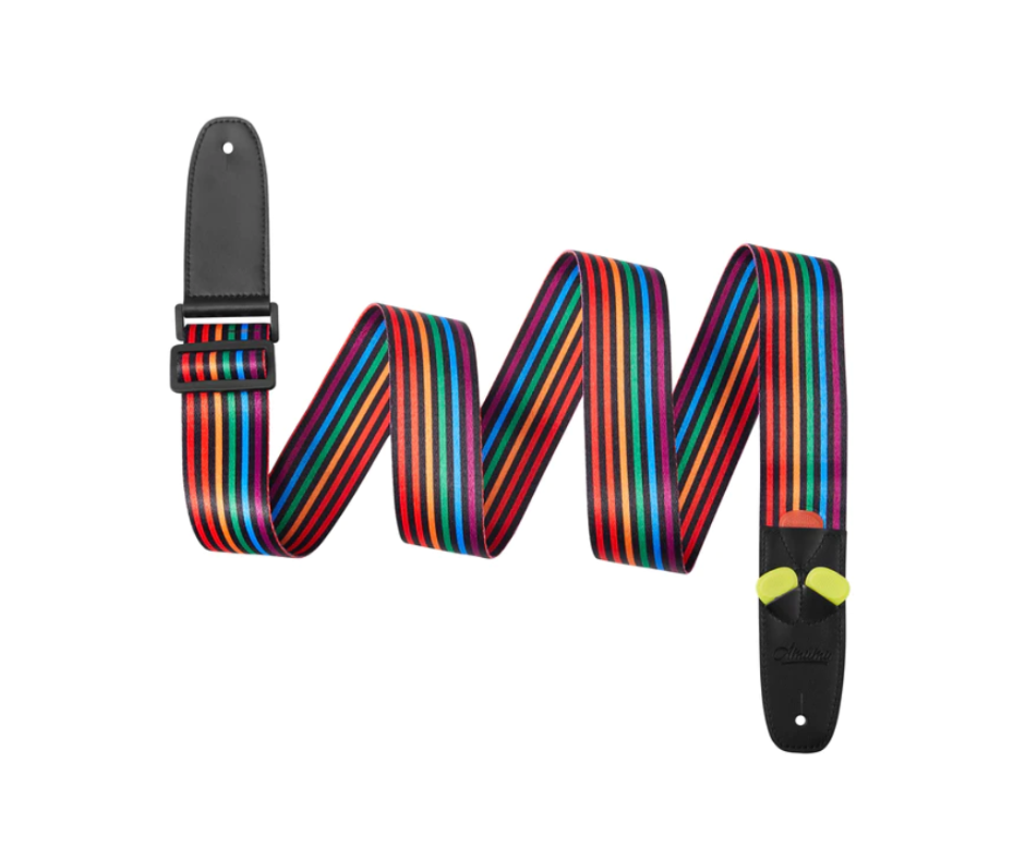 Amumu PC06PBK Rainbow Guitar Strap Polyester Cotton