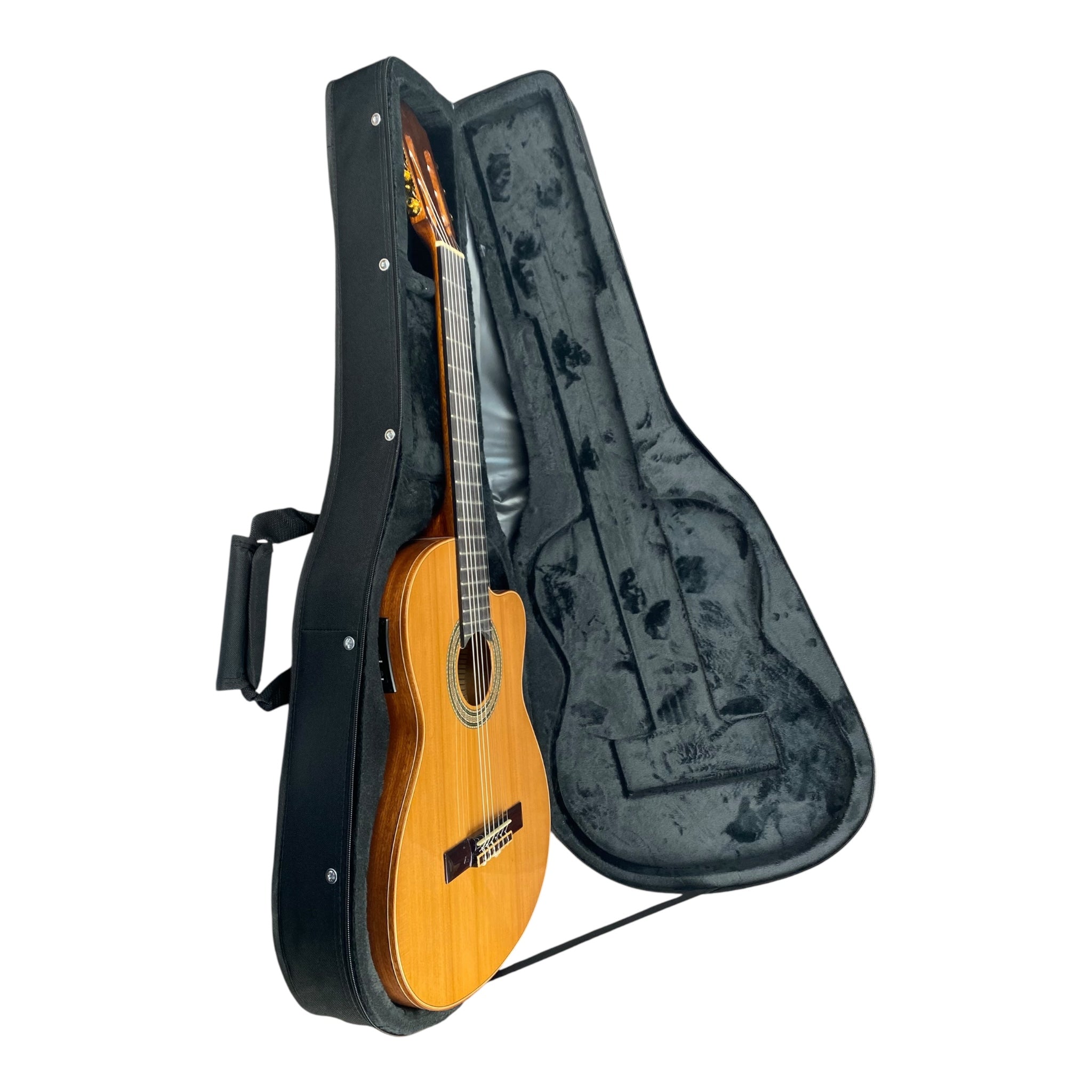 Haze C01 Classical Guitar Ultra-Lightweight Hard Foam Case - Single Strap, Black
