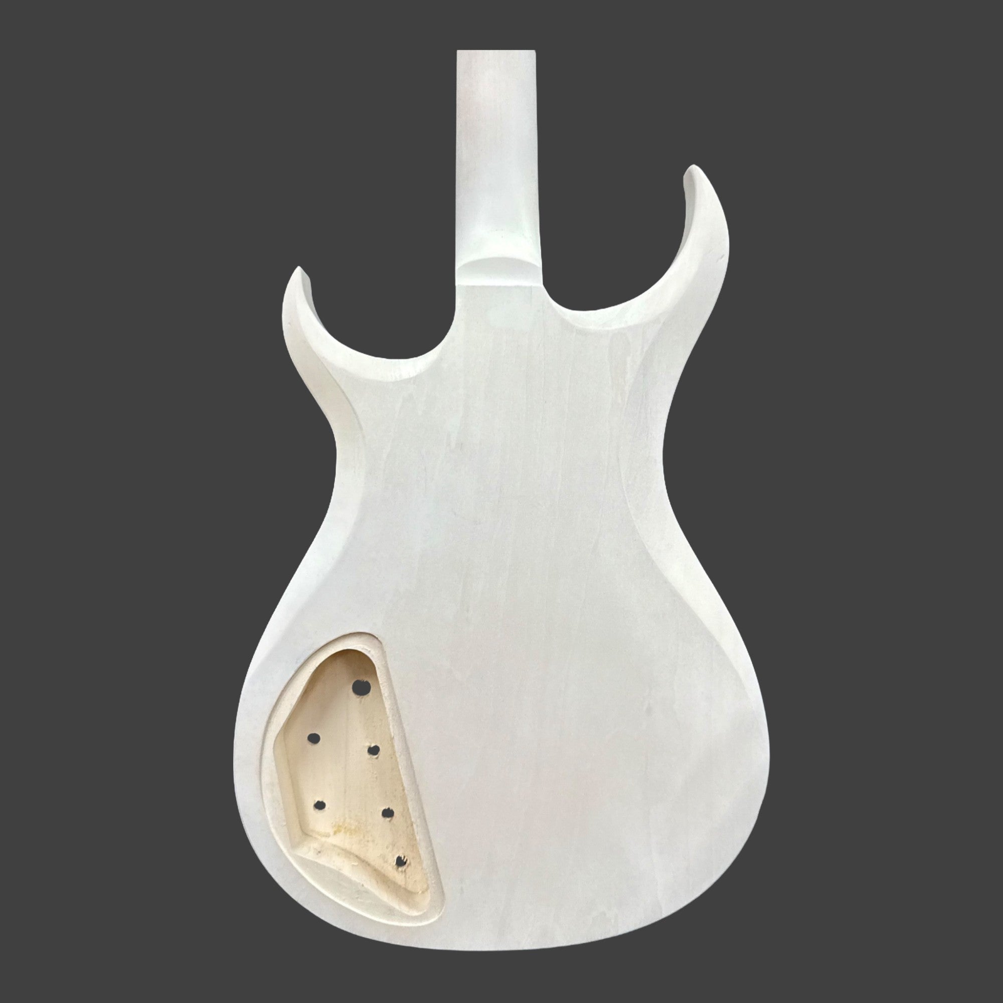 E575DIY White-Primed Poplar Body Set-Neck HGS H-H Electric Guitar DIY Kit - Complete No-Soldering w/ 3-Ply Ebony Trims & Chrome Hardware