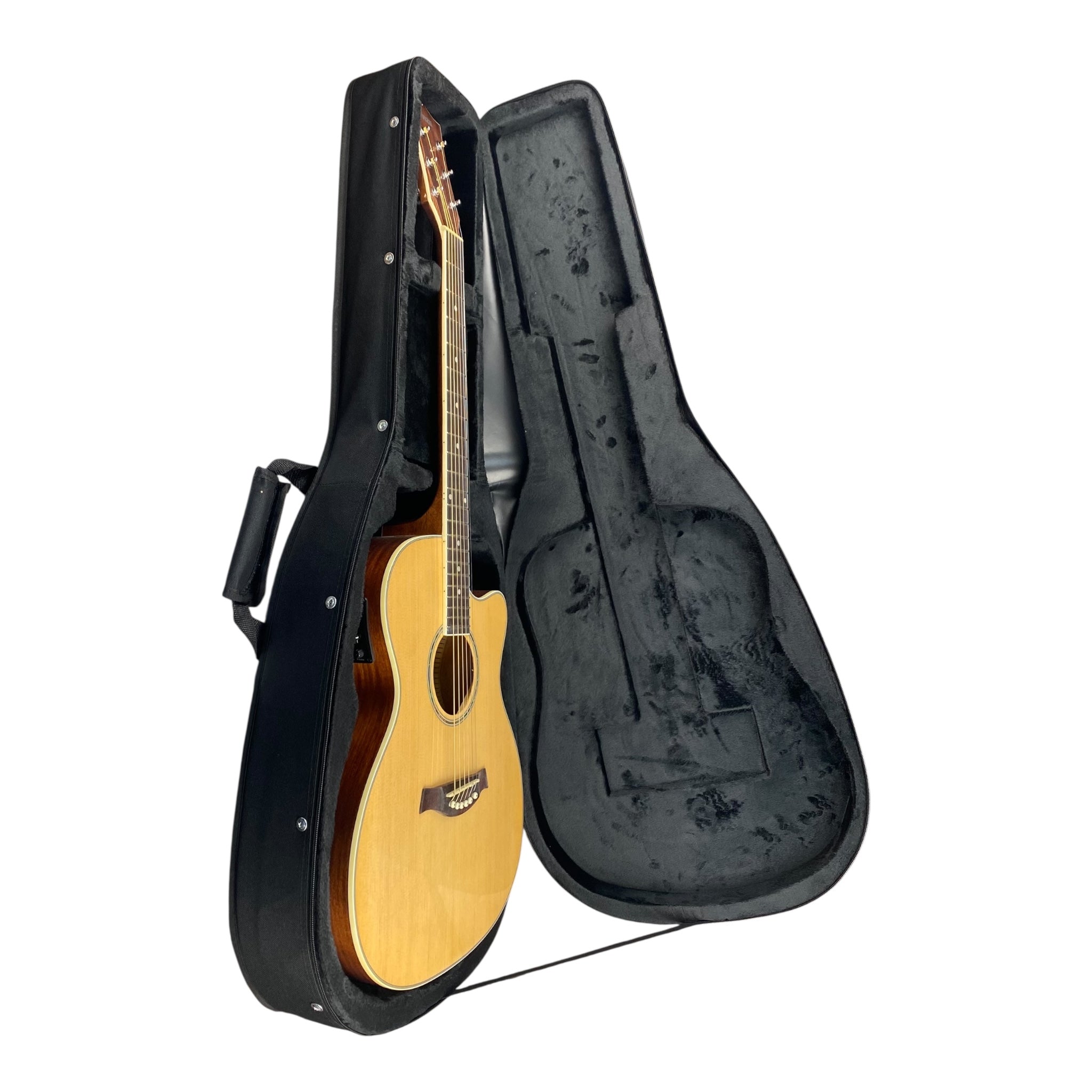 Haze A01 Acoustic Guitar Ultra-Lightweight Hard Foam Case - Single Strap, Black