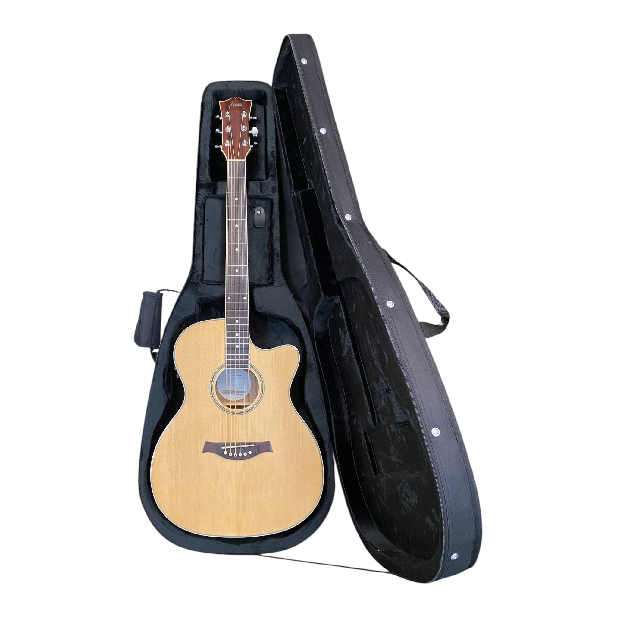 Haze A01 Acoustic Guitar Ultra-Lightweight Hard Foam Case - Single Strap, Black