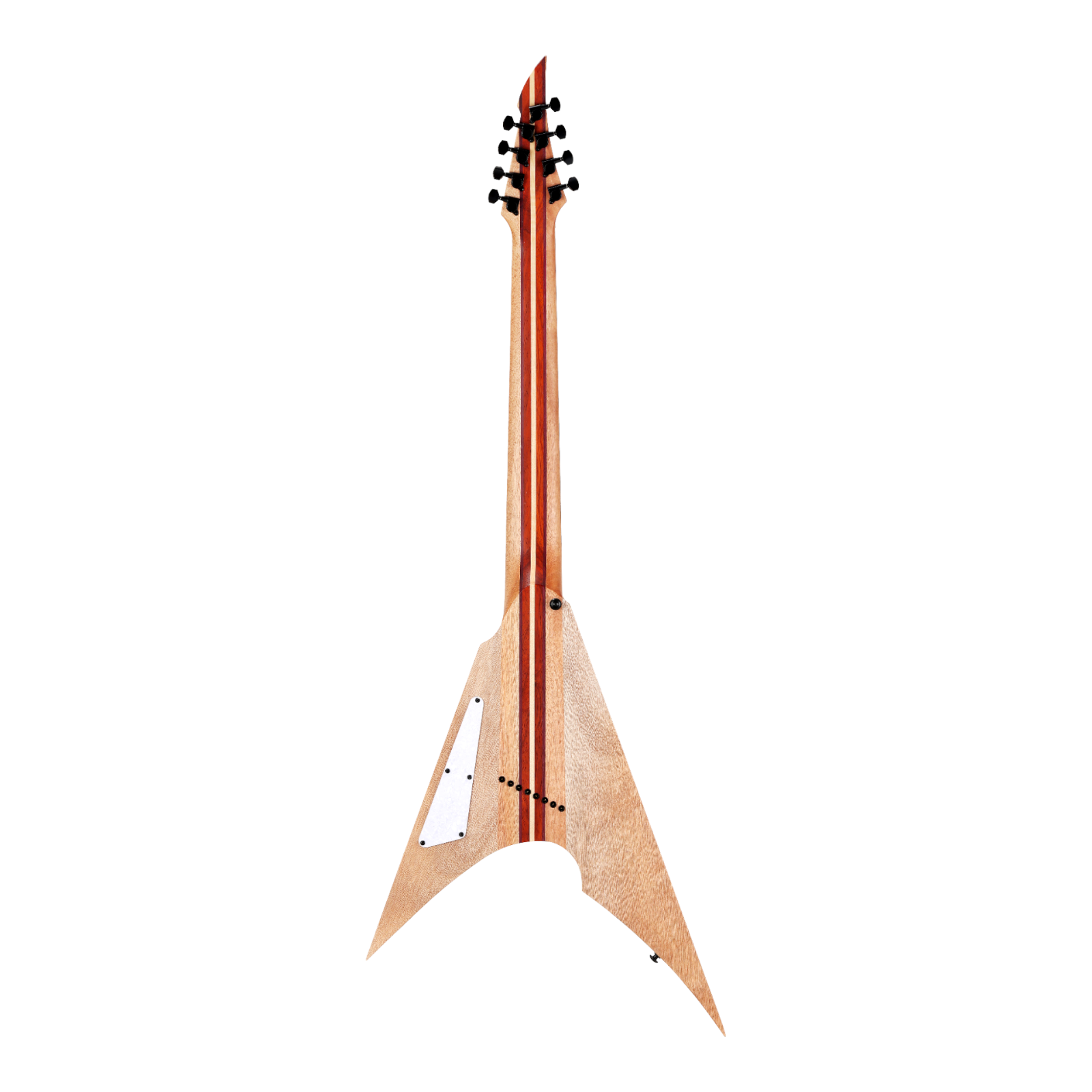 Caraya FV7MS Woodgrain "Phantom" 7-String V-Shaped Electric Guitar