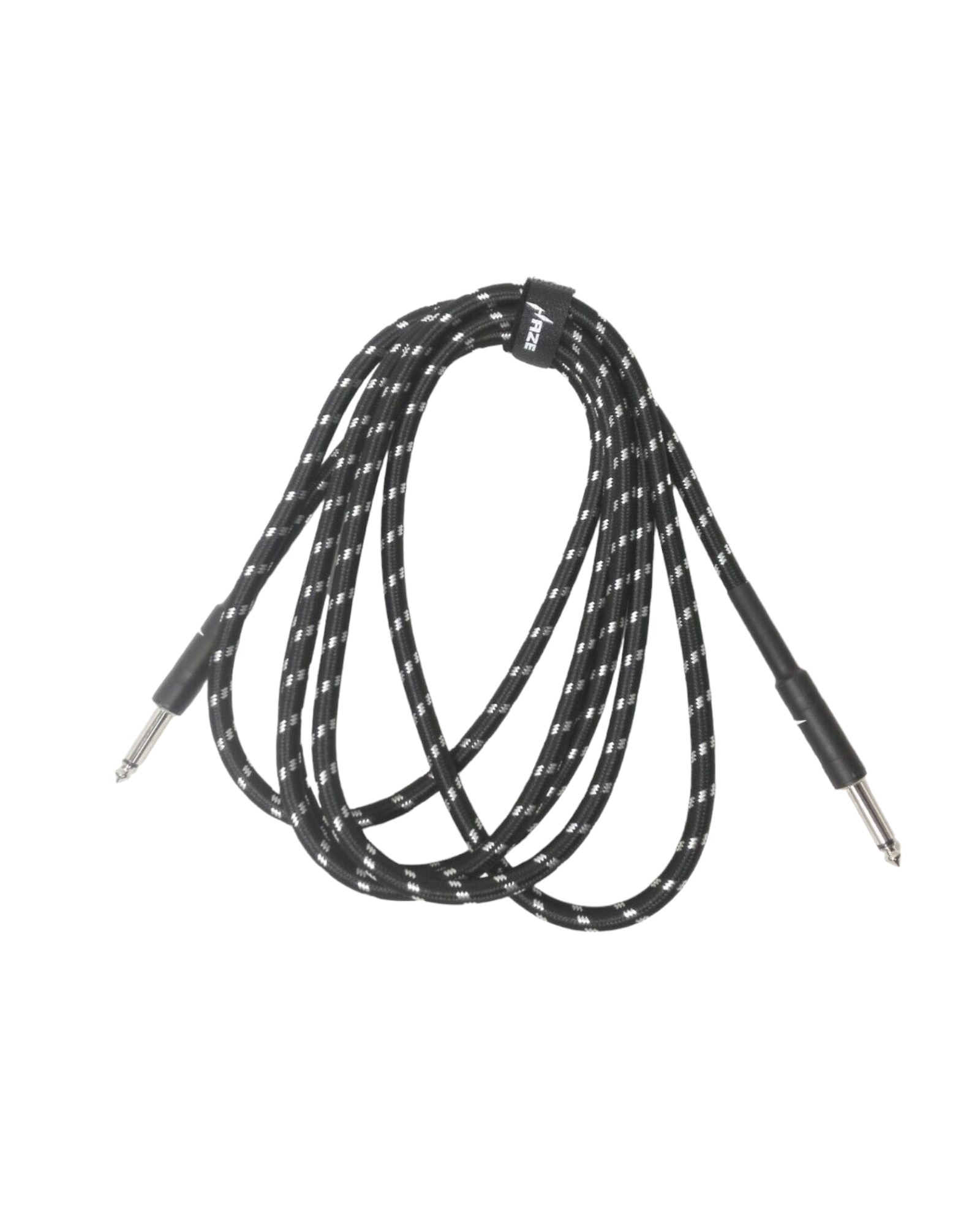Haze Tour Grade Braided Tweed Guitar/Instrument Cable/Lead,3m,6m,10m,15m Black+Silver SFJJ-001