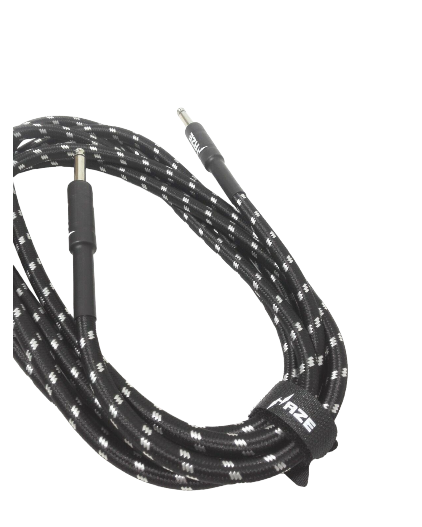 Haze Tour Grade Braided Tweed Guitar/Instrument Cable/Lead,3m,6m,10m,15m Black+Silver SFJJ-001