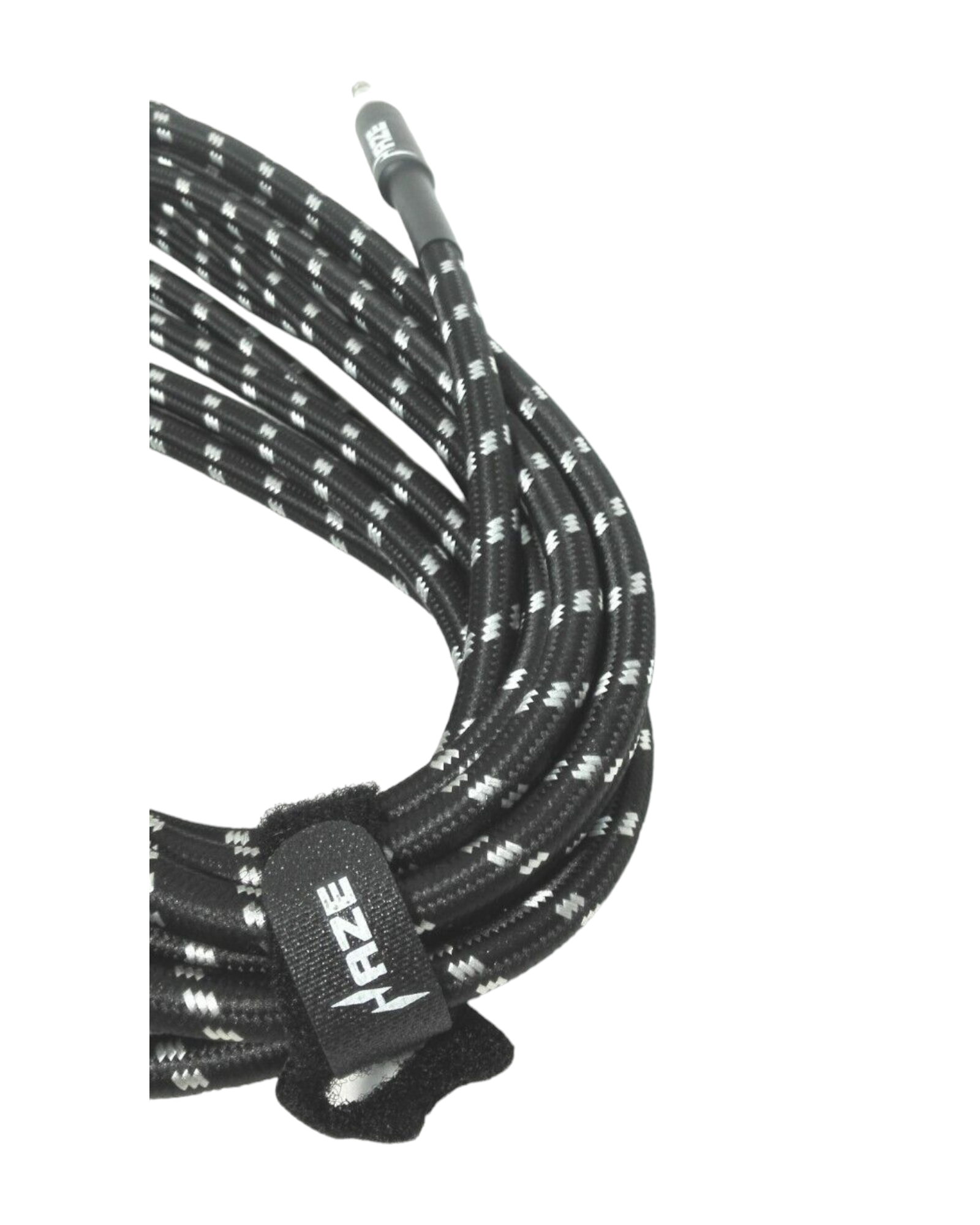 Haze Tour Grade Braided Tweed Guitar/Instrument Cable/Lead,3m,6m,10m,15m Black+Silver SFJJ-001