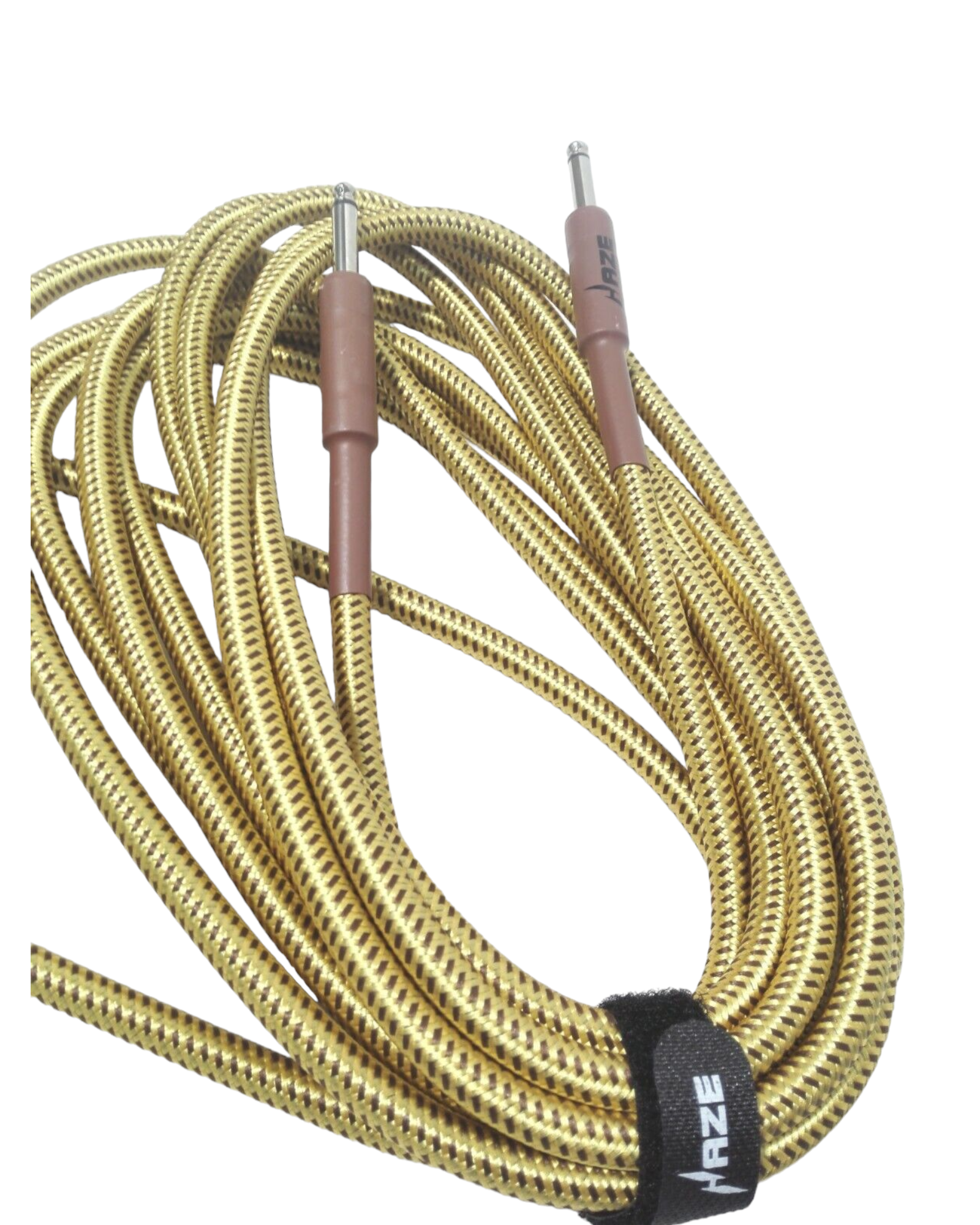 Haze Tour Grade Braided Tweed Guitar/Instrument Cable/Lead,3m,6m,10m,15m Yellow+Brown SFJJ-001