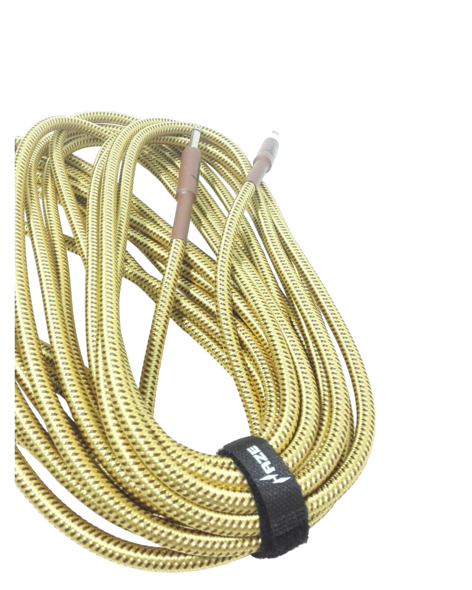 Haze Tour Grade Braided Tweed Guitar/Instrument Cable/Lead,3m,6m,10m,15m Yellow+Brown SFJJ-001