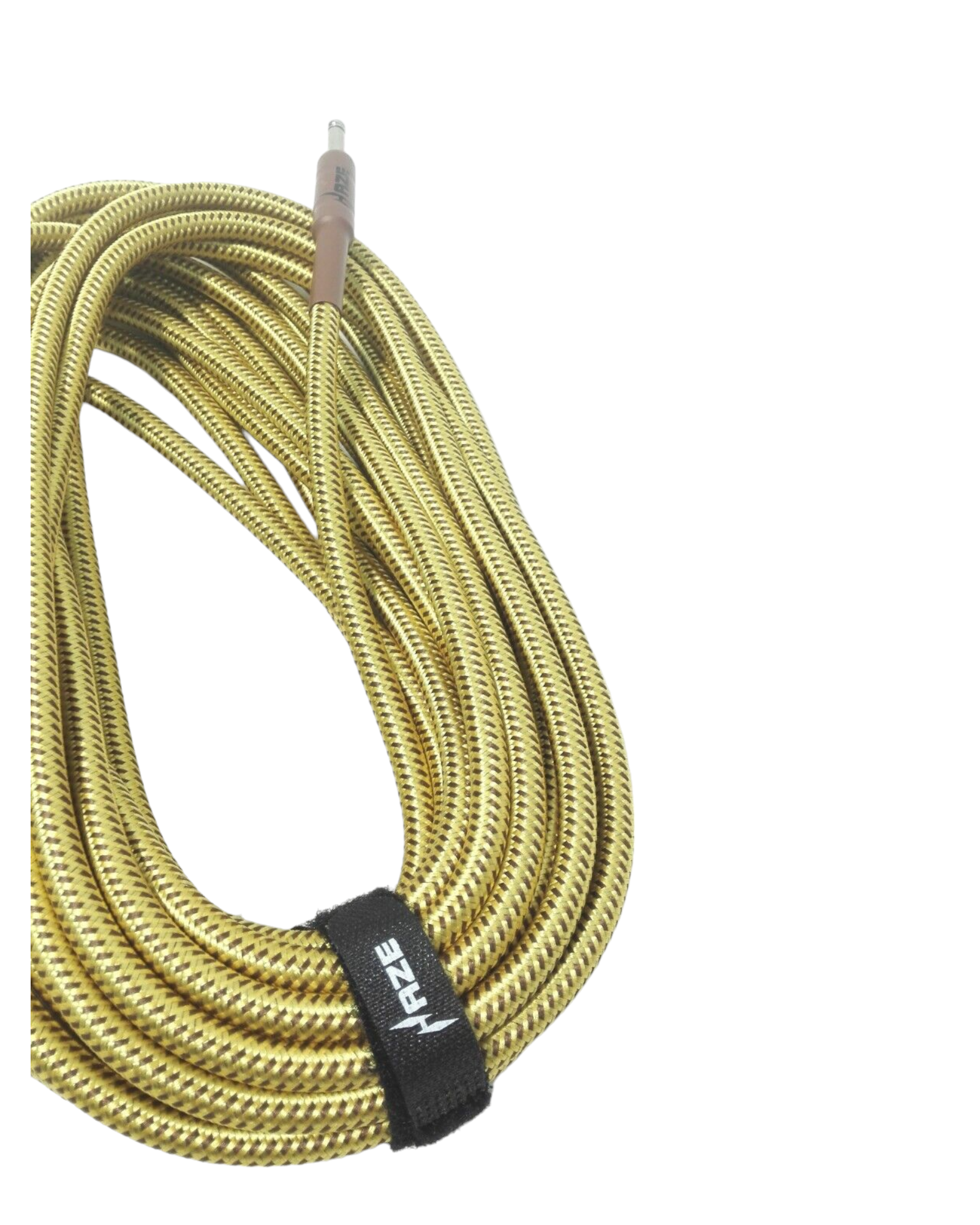 Haze Tour Grade Braided Tweed Guitar/Instrument Cable/Lead,3m,6m,10m,15m Yellow+Brown SFJJ-001