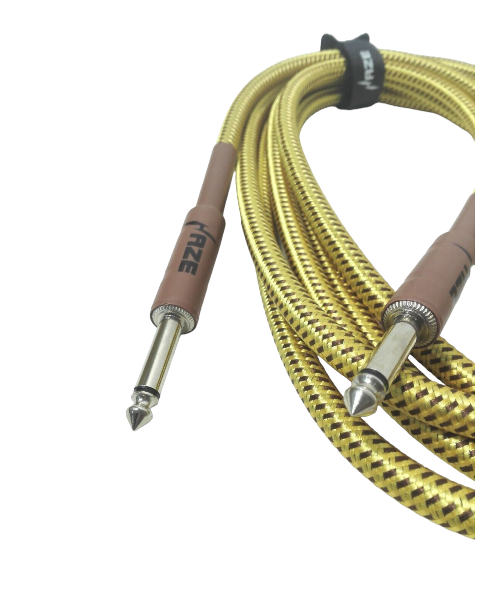 Haze Tour Grade Braided Tweed Guitar/Instrument Cable/Lead,3m,6m,10m,15m Yellow+Brown SFJJ-001