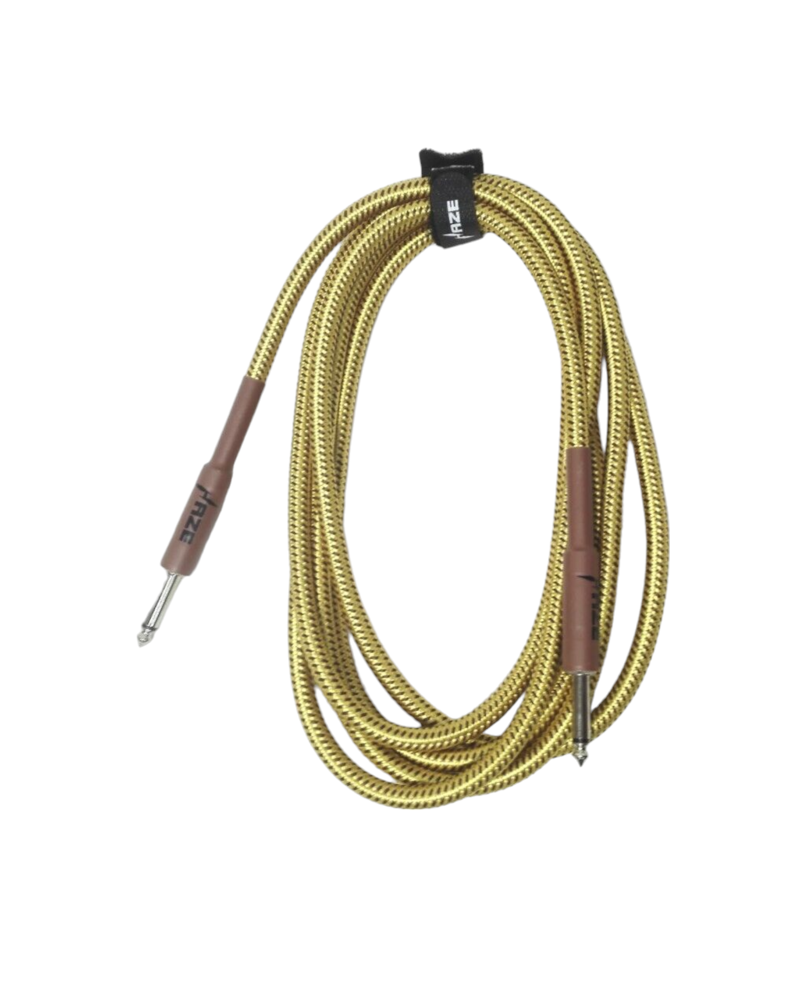 Haze Tour Grade Braided Tweed Guitar/Instrument Cable/Lead,3m,6m,10m,15m Yellow+Brown SFJJ-001