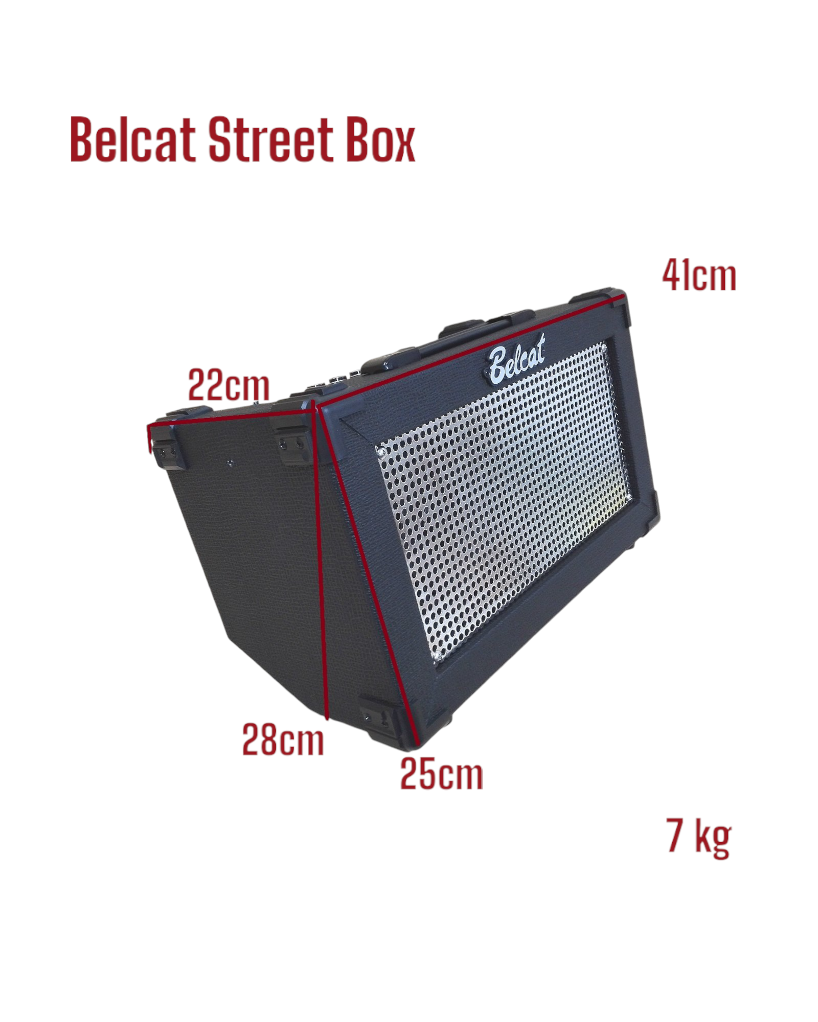 Belcat STREETBOX 15W Rechargeable Guitar Amplifier, Mic, Reverb, Delay, Chorus, Tremolo