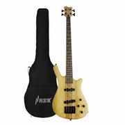 Haze Solid Walnut Neck-Thru Active Single-Coil WR Electric Bass Guitar - Natural SPB3213N