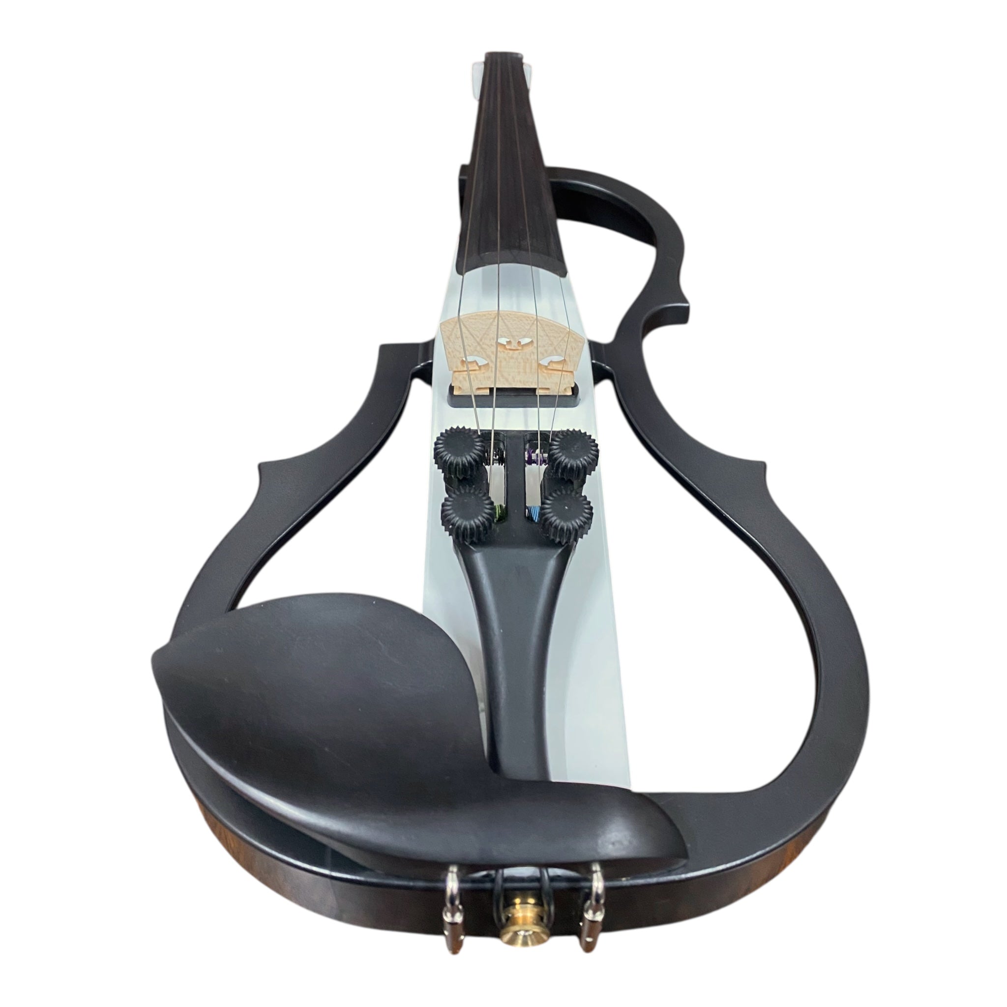 Symphony EVHL01WH Headless Catalpa ABS Electric Violin Outfit in White Gloss w/ Built-In EQ