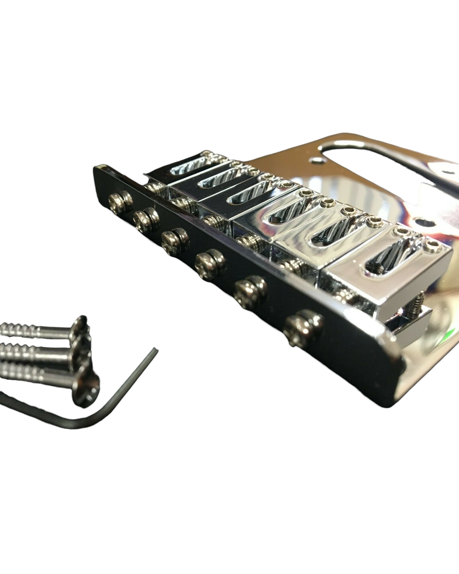 YBTL03 Chrome Telecaster Electric Guitar Bridge, Thru, Body+Screws, Wrench