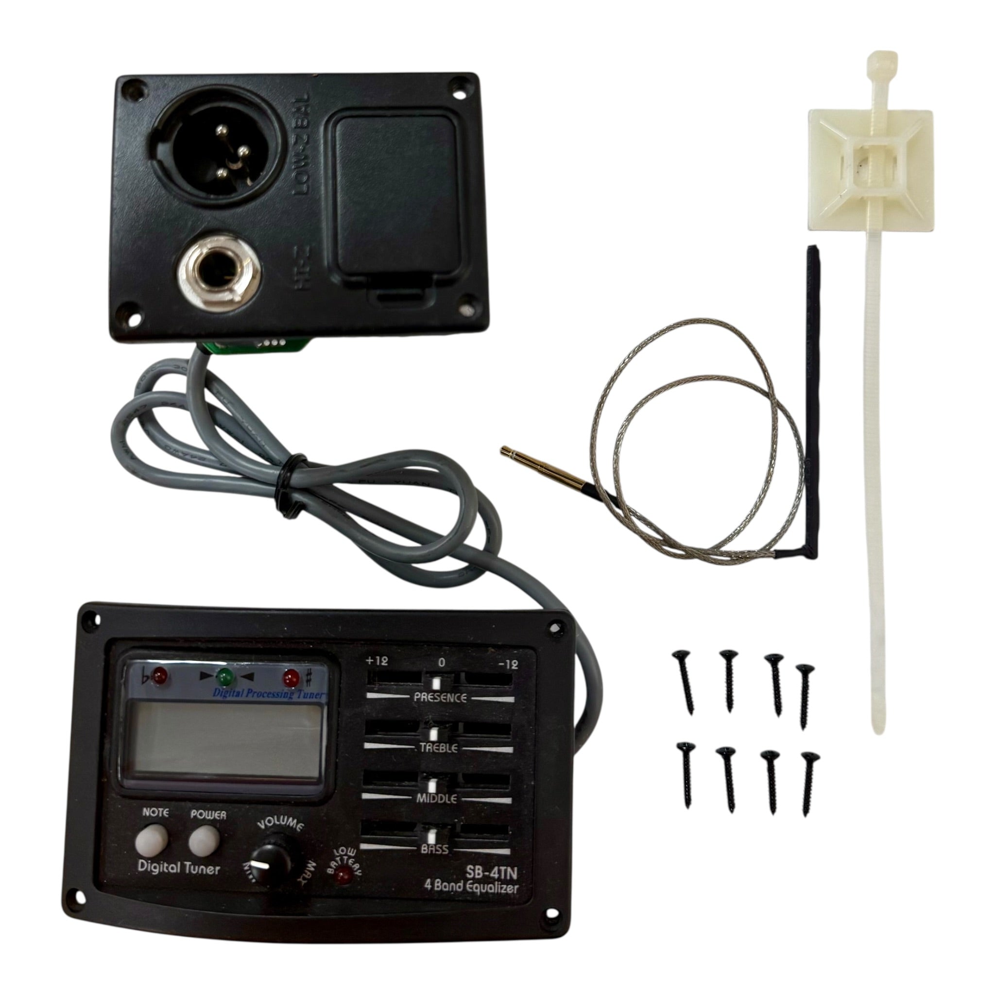 Belcat SB4TN Acoustic Guitar 4-Band EQ Onboard Preamp System with Tuner & Piezo Pickup