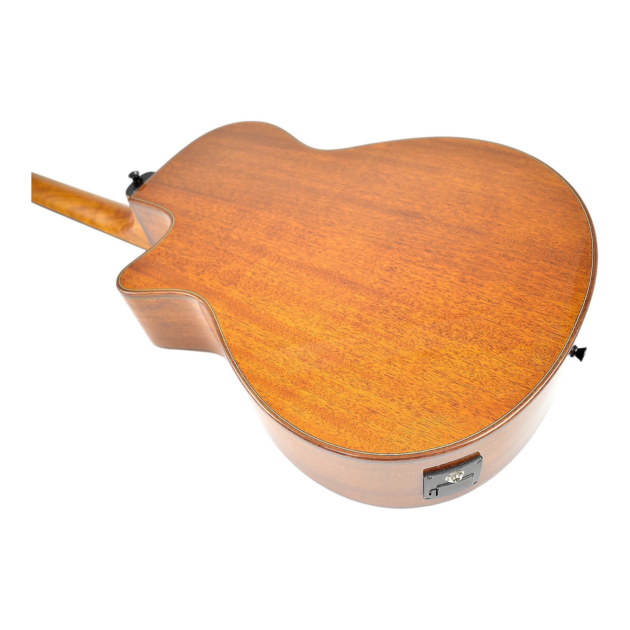 Caraya A2016ARSMT40"/41" Solid Mahogany Beveled Armrest Built-In Pickup/Tuner Acoustic Guitar - Natural