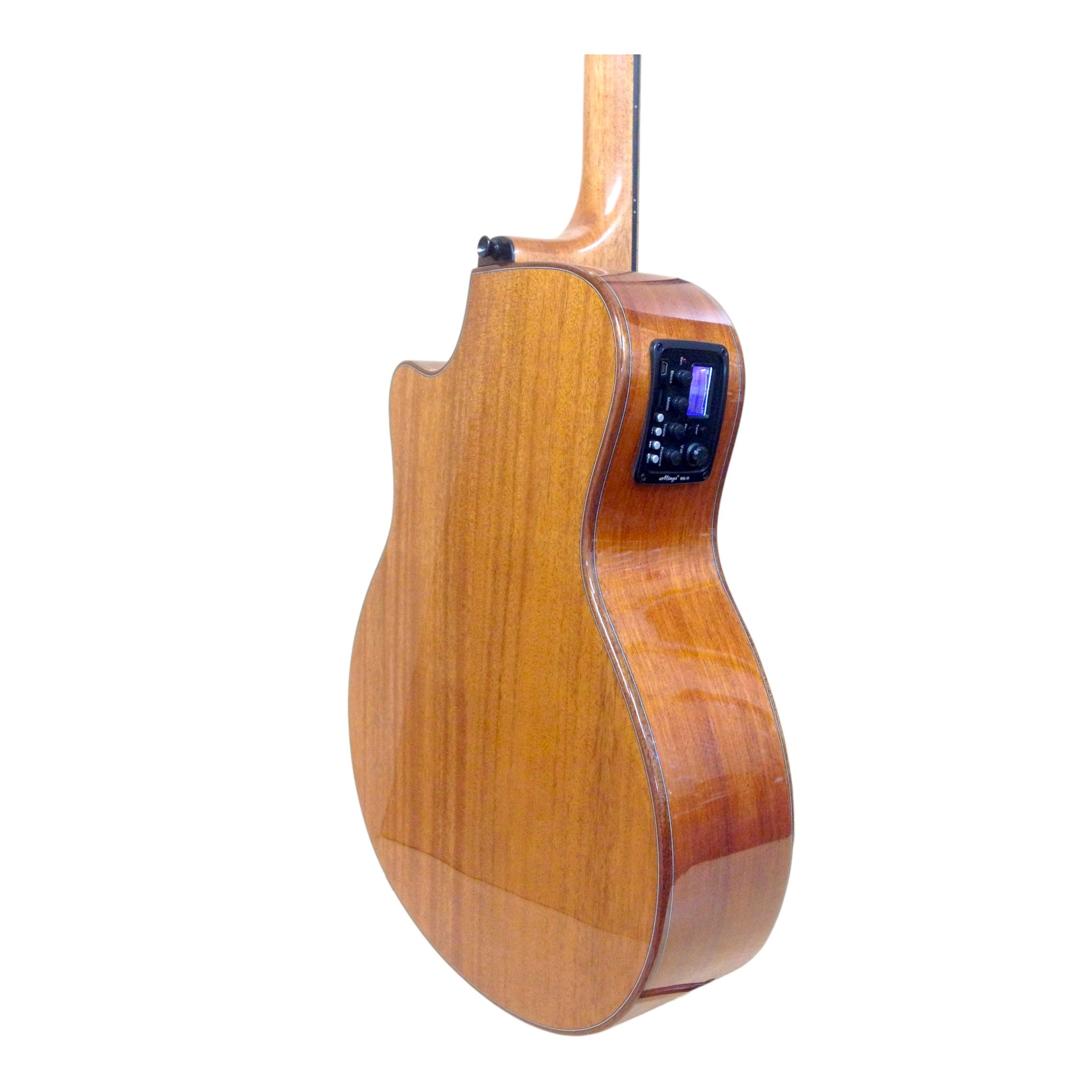 Caraya A2016CEQARCEDAR Solid Cedar Built-In Pickup/Tuner Beveled Armrest Acoustic Guitar - Natural