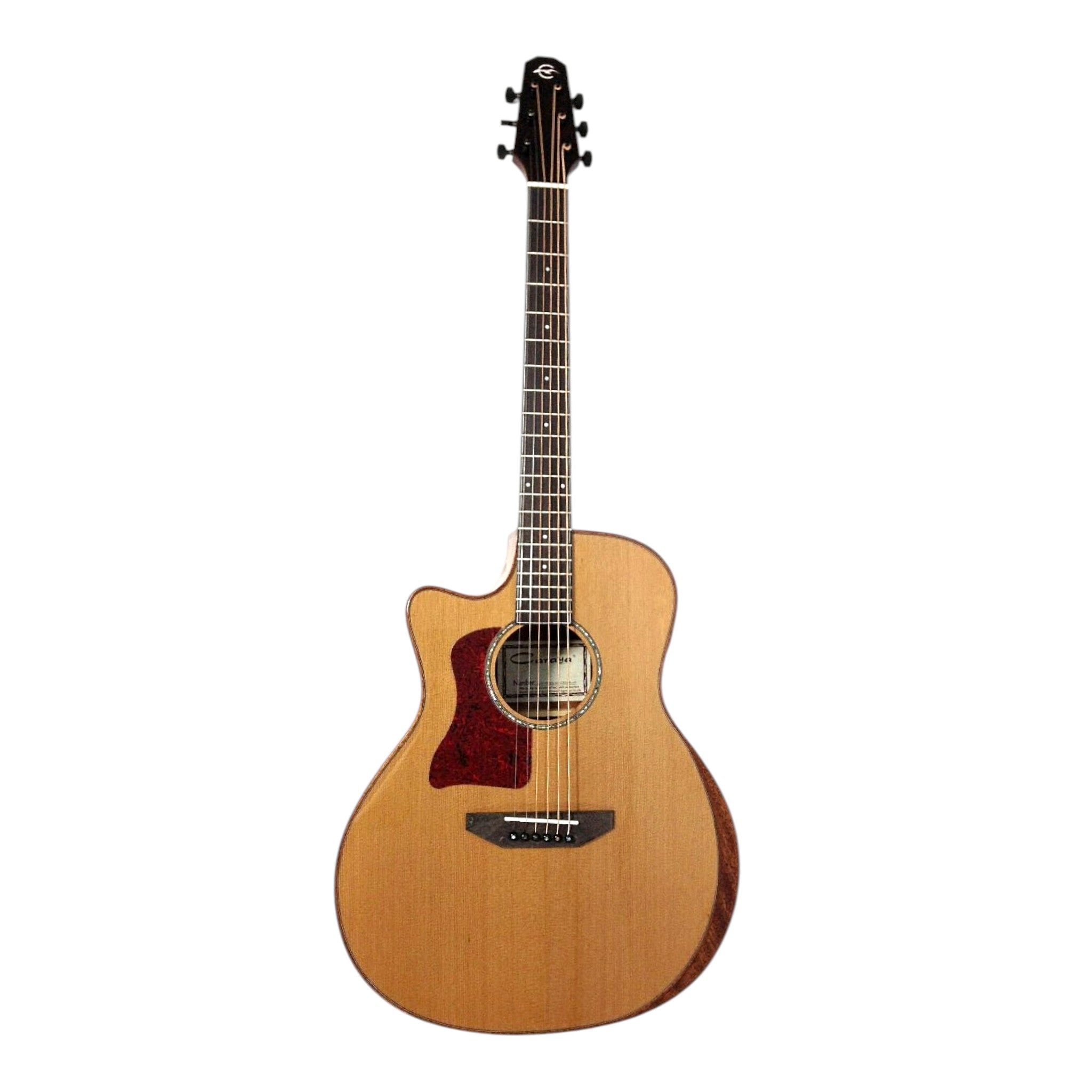 Caraya A2016CEQARCEDARLH Left-Handed Solid Canada Cedar Jumbo Acoustic Guitar - Natural