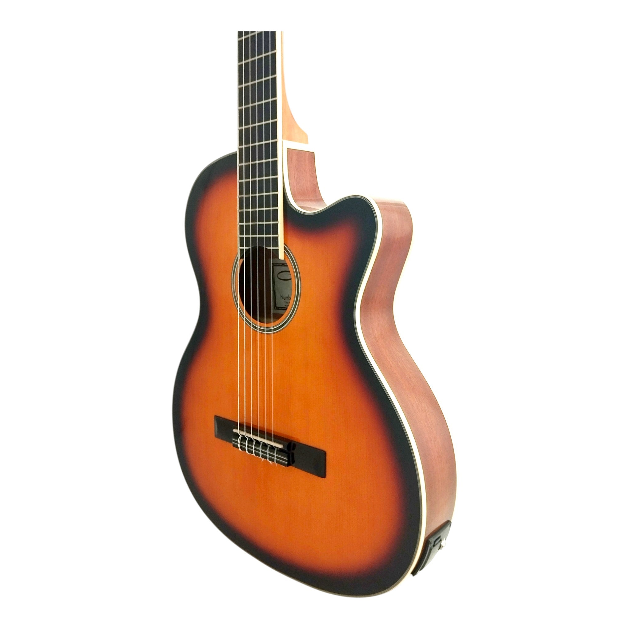 Caraya Spruce Thin-Body Cutaway Built-In Pickup/Tuner Classical Guitar - Sunburst C551BCEQBS