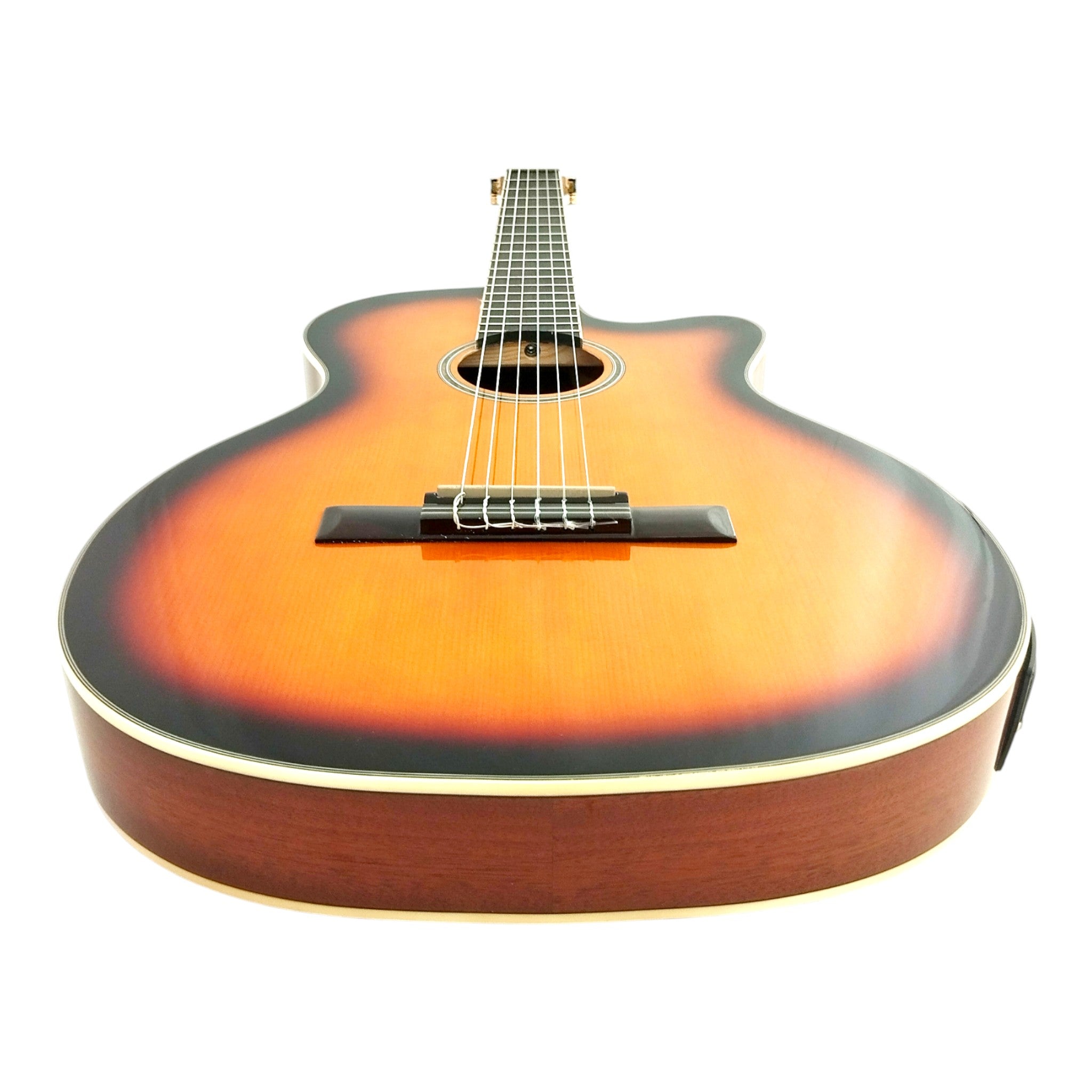 Caraya Spruce Thin-Body Cutaway Built-In Pickup/Tuner Classical Guitar - Sunburst C551BCEQBS