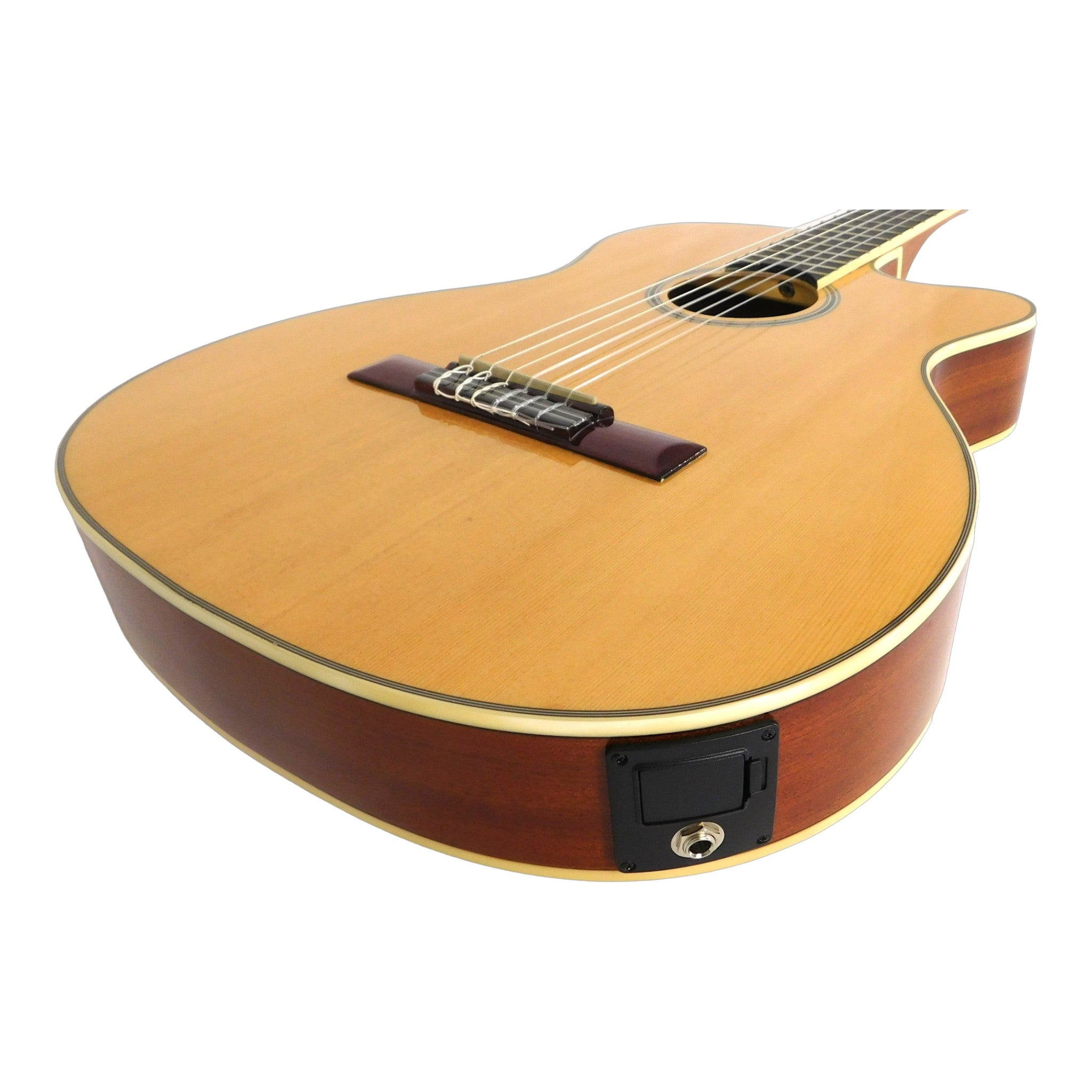 Caraya Spruce Thin-Body Cutaway Built-In Pickup/Tuner Classical Guitar - Natural C551BCEQN