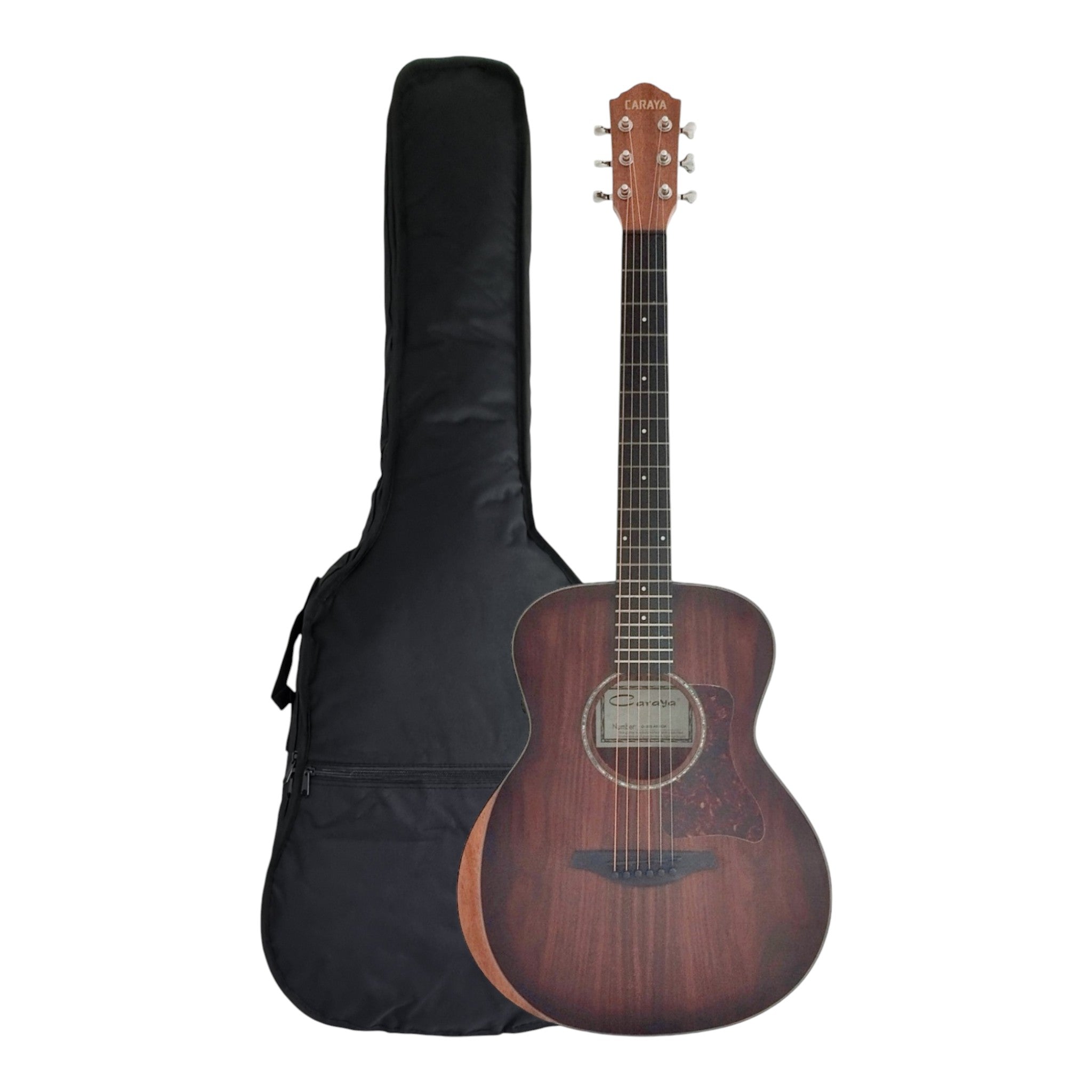 Caraya D36SKOA Traveller Guitar with Double OS1 Vibration Pickup