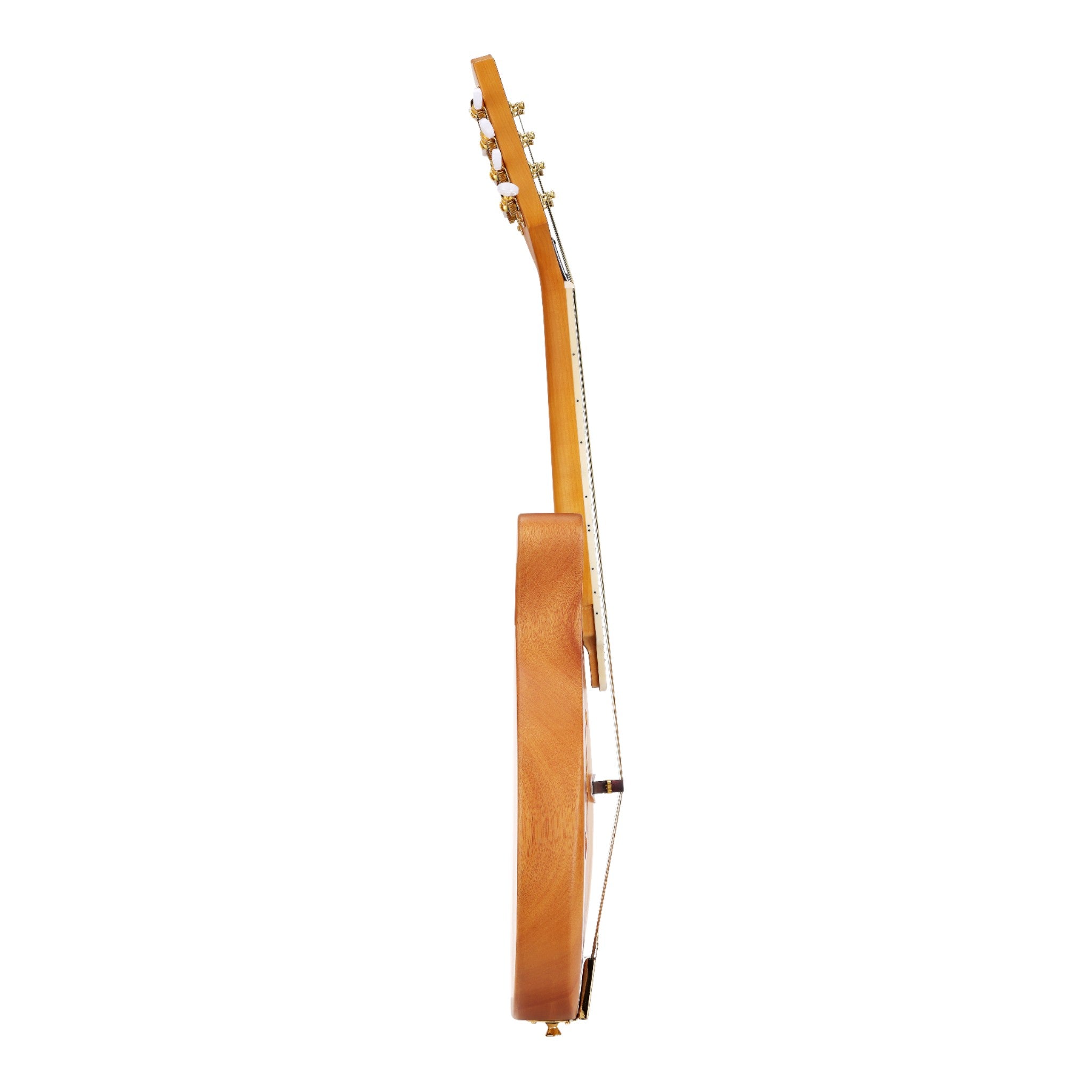 Caraya Solid Okoume Paulownia "Modern Twist" Mandolin in Sunburst w/ Bevelled Edges & Gold Hardware - DMA40