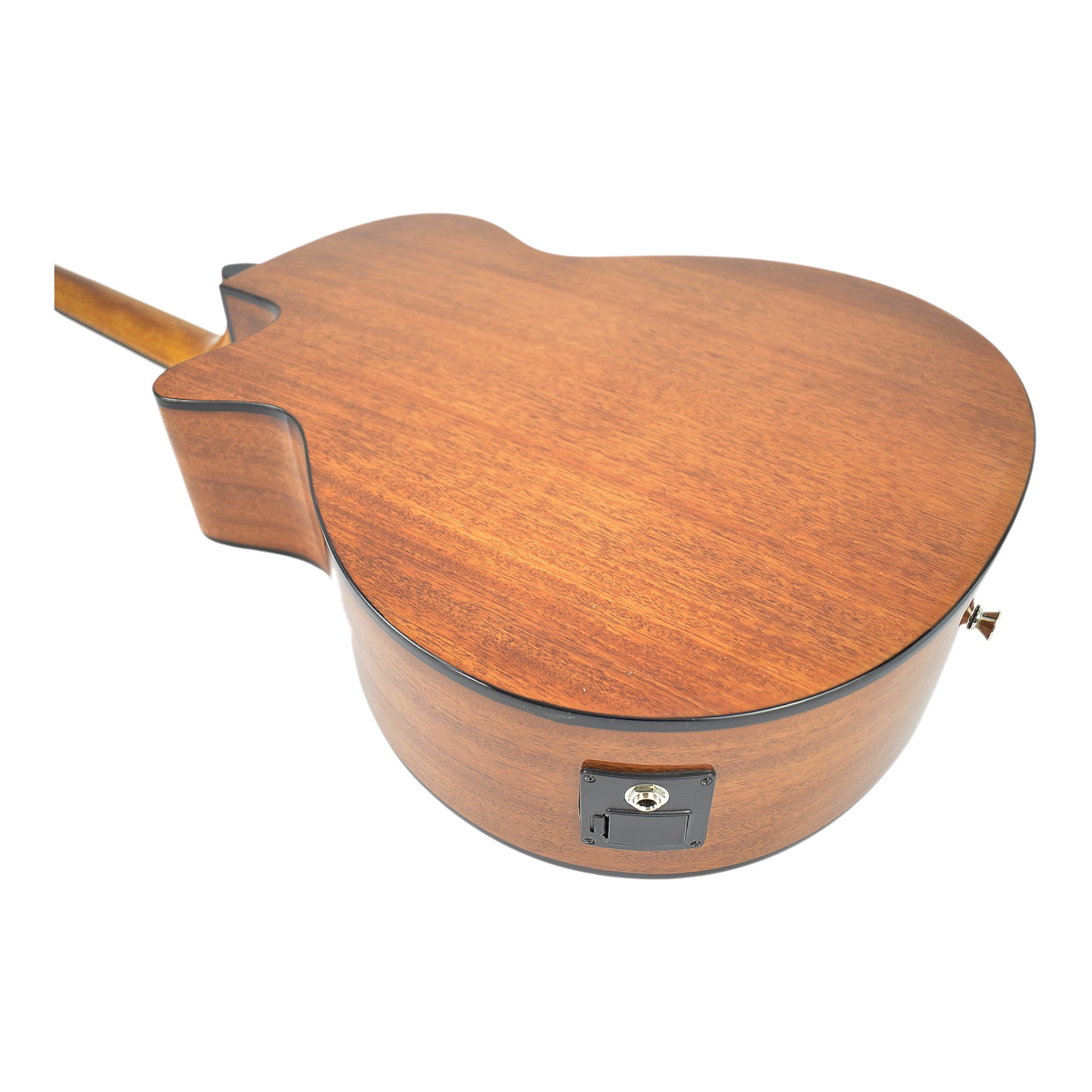 Caraya HSGYPSYCEQGC Spalted Spruce Built-In Pickups/Tuner OM Cutaway Acoustic Guitar - Natural