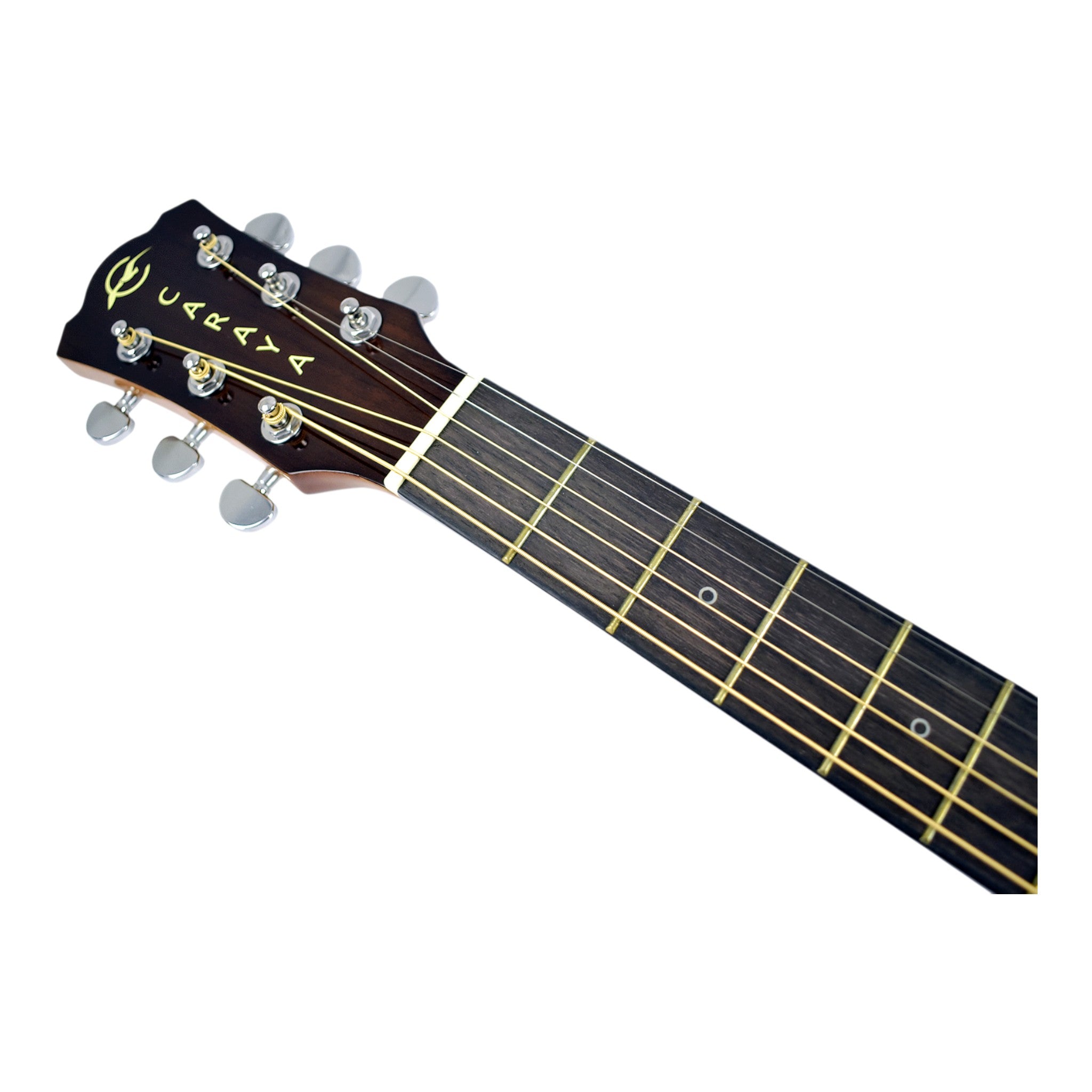 Caraya HSGYPSYCEQGC Spalted Spruce Built-In Pickups/Tuner OM Cutaway Acoustic Guitar - Natural
