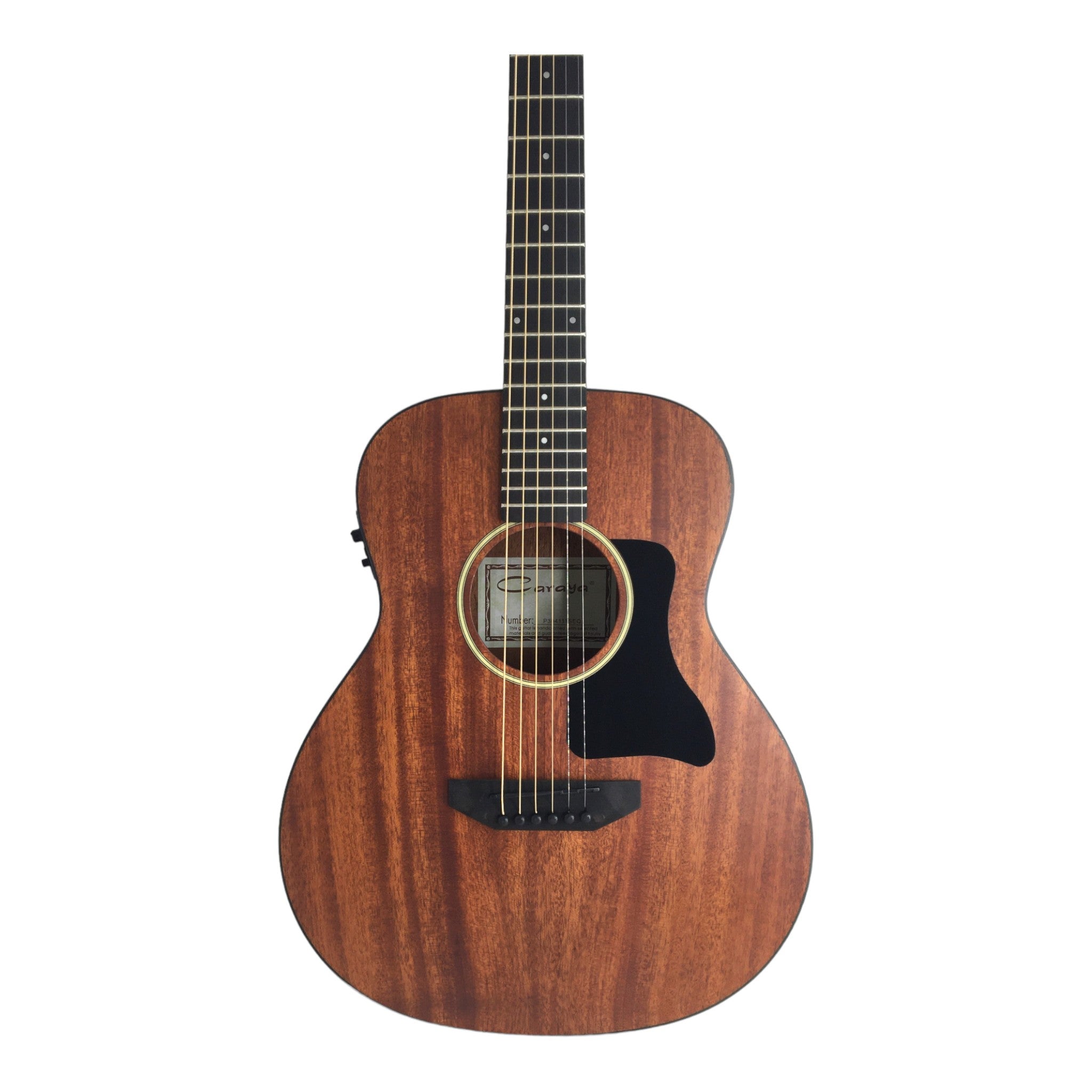 Caraya P304111EQ  Mahogany Built-In Pickups/Tuner Acoustic Guitar - Natural