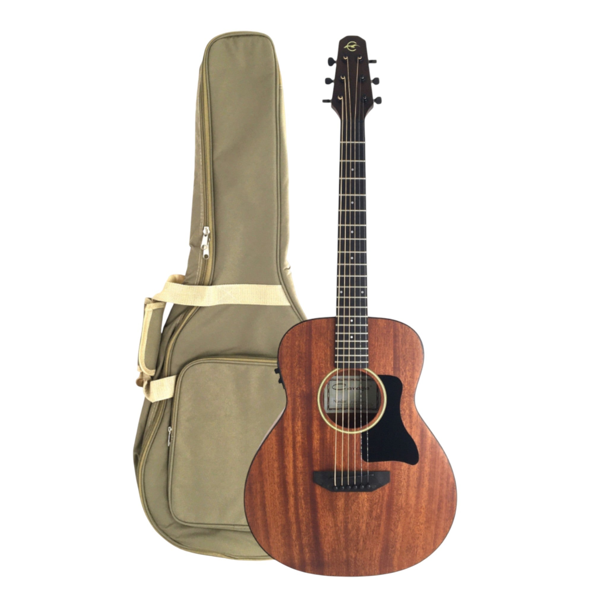 Caraya P304111EQ  Mahogany Built-In Pickups/Tuner Acoustic Guitar - Natural