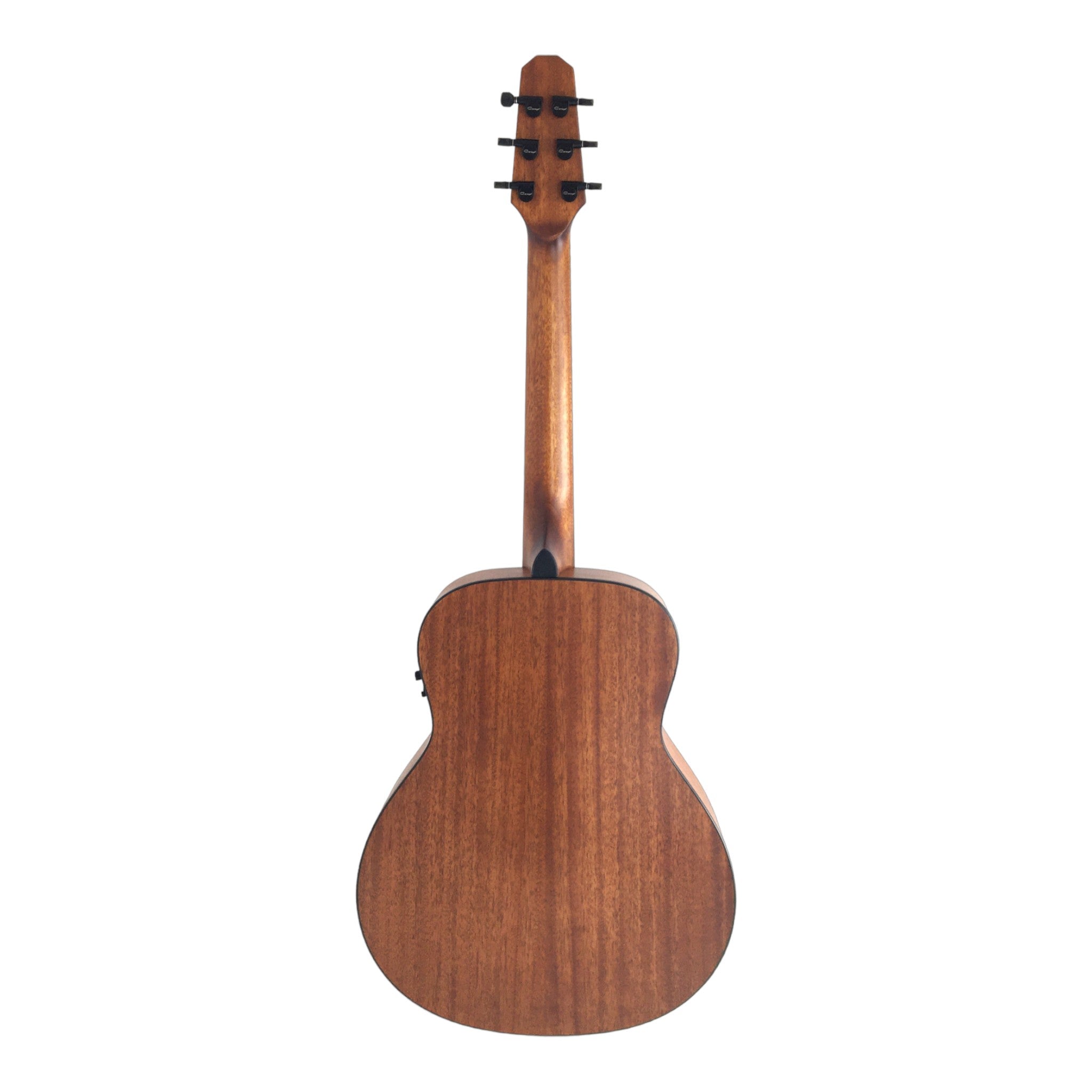 Caraya P304111SEQLH Left-Handed 3/4 Traveller Solid Mahogany Acoustic Guitar w/ Built-In Tuner, Pickup & Padded Bag