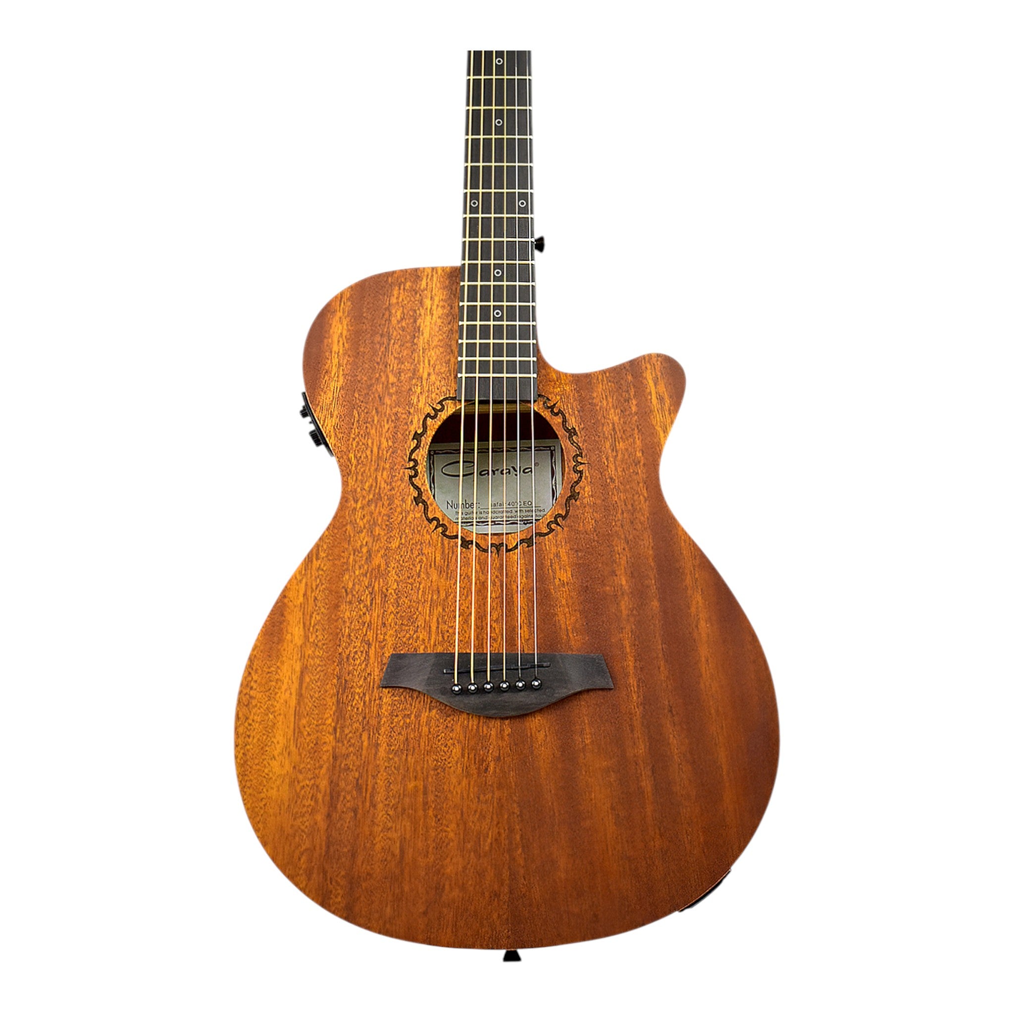 Caraya SAFAIR40CEQ 40" Traveler Thin Body Built-In Pickups/Tuner Acoustic Guitar - Natural with Accessories and 10W Amp. (Optional)