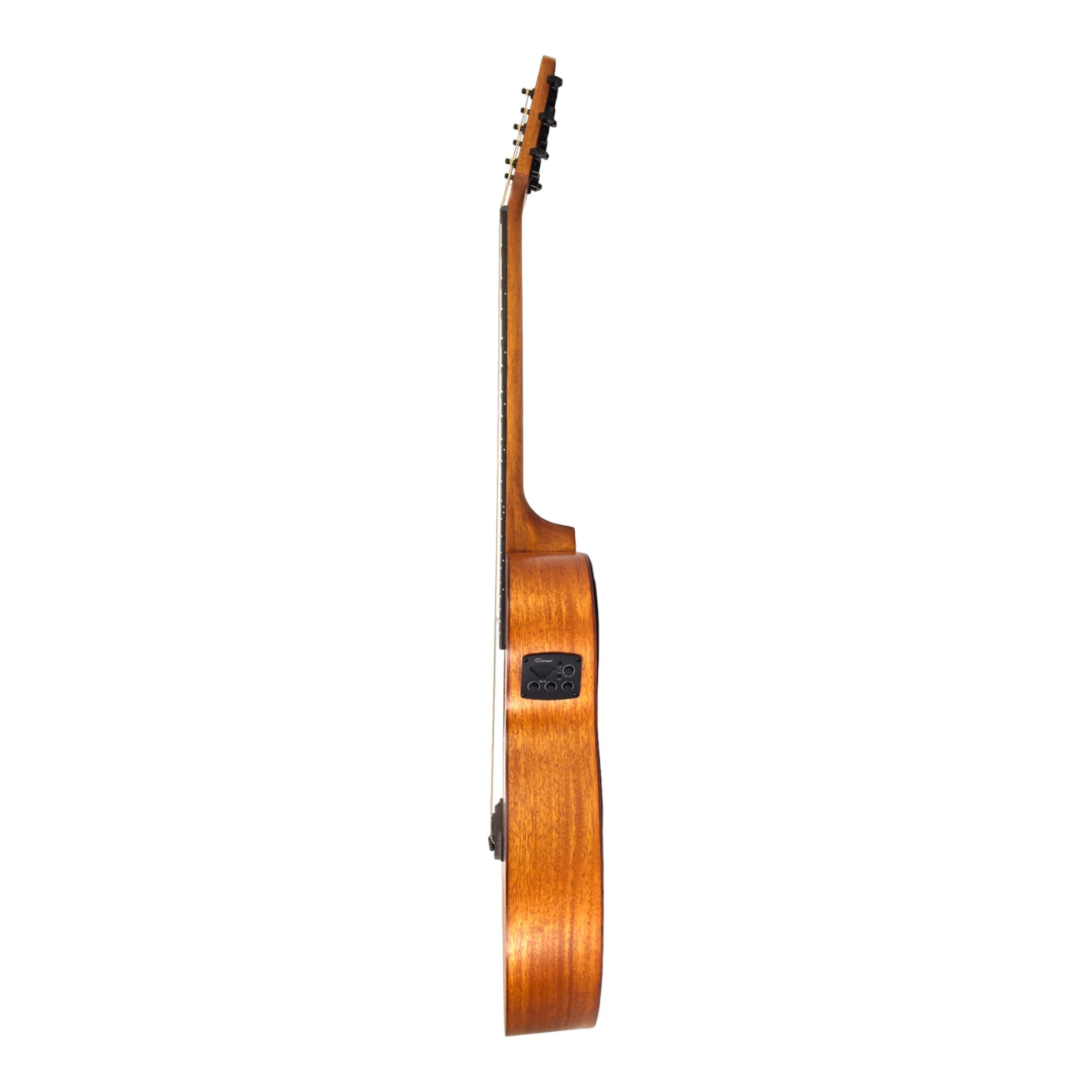 Caraya SAFAIR40CEQLH Left-Handed Thin-Body Built-In Pickups/Tuner Acoustic Guitar - Natural + 10W Amp. (Optional)