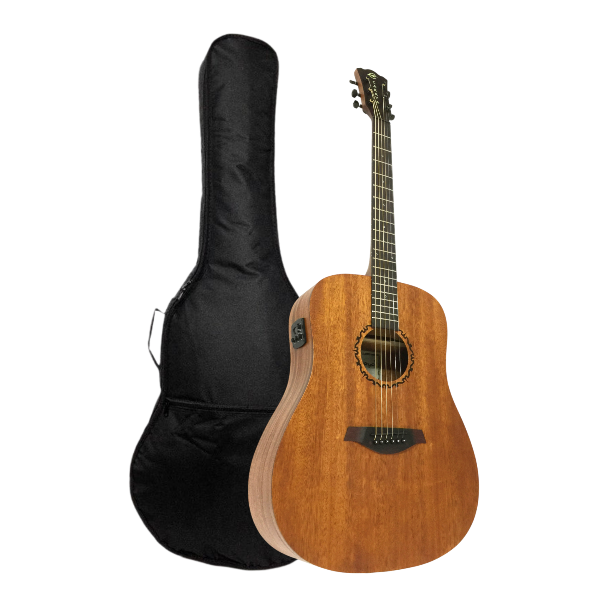 Caraya SAFAIR41EQ Dreadnought Built-In Pickups/Tuner Acoustic Guitar - Natural