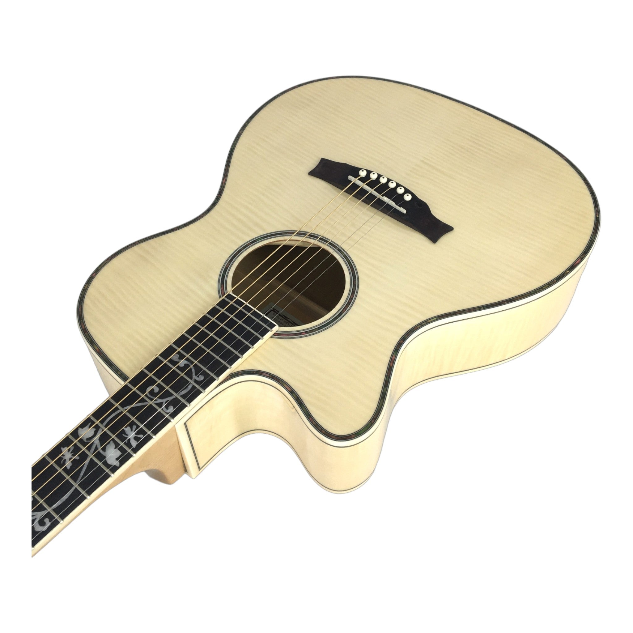 Caraya SDG837CEQNLH Left-Handed All Maple Built-In Pickups/Tuner Acoustic Guitar - Natural