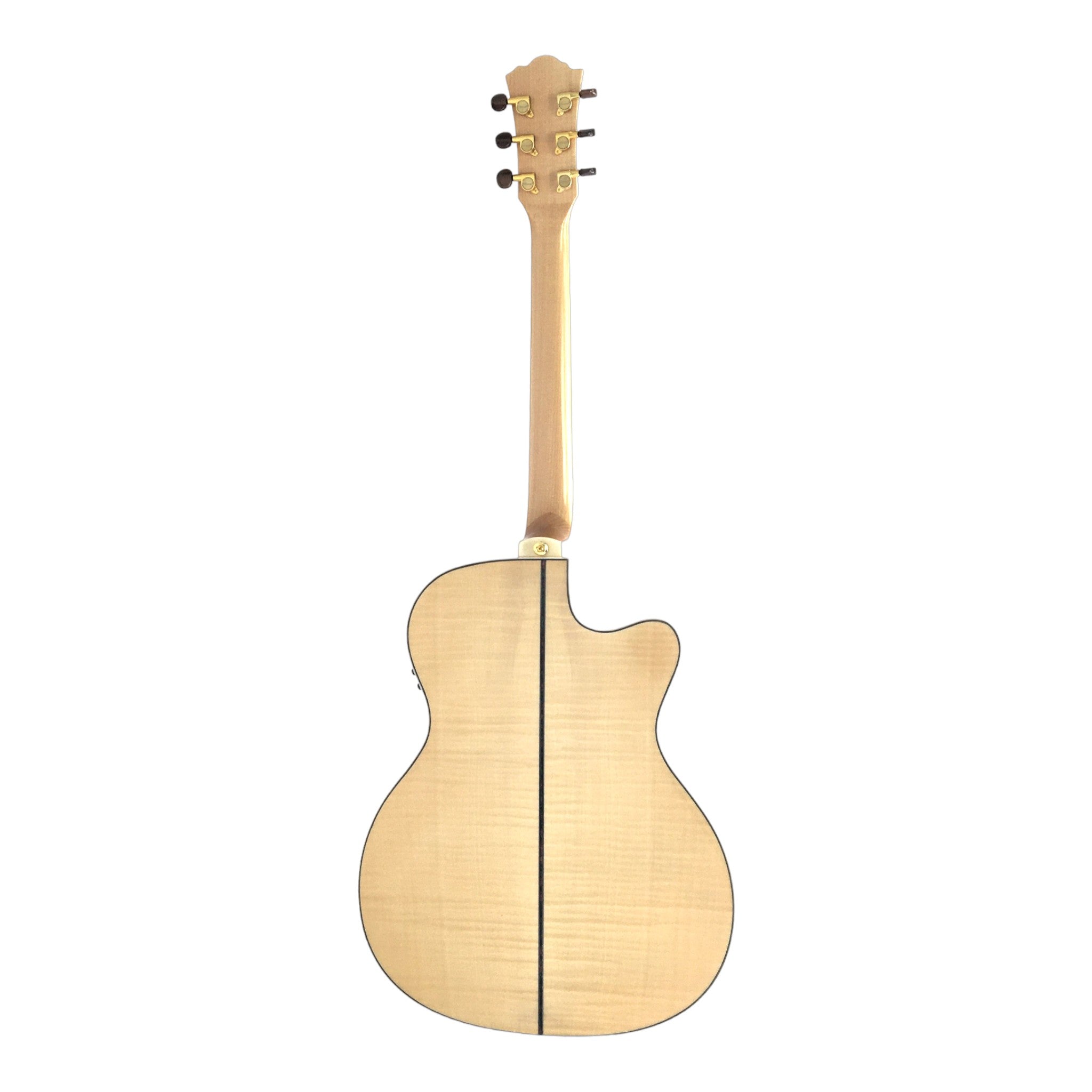 Caraya SDG837CEQNLH Left-Handed All Maple Built-In Pickups/Tuner Acoustic Guitar - Natural