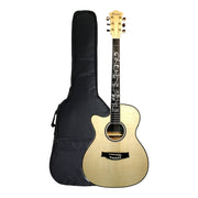 Caraya SDG837CEQNLH Left-Handed All Maple Built-In Pickups/Tuner Acoustic Guitar - Natural