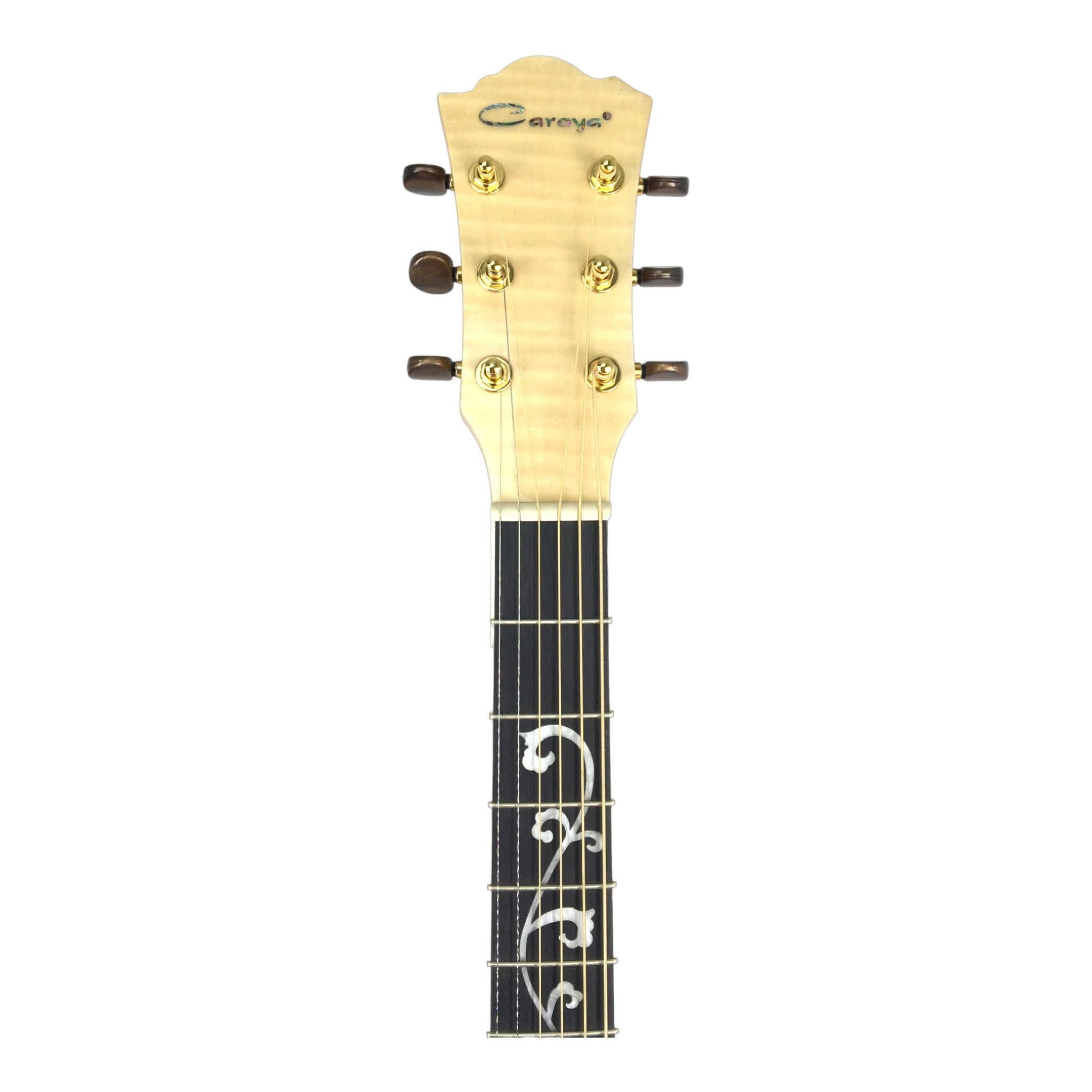 Caraya SDG837CEQNLH Left-Handed All Maple Built-In Pickups/Tuner Acoustic Guitar - Natural