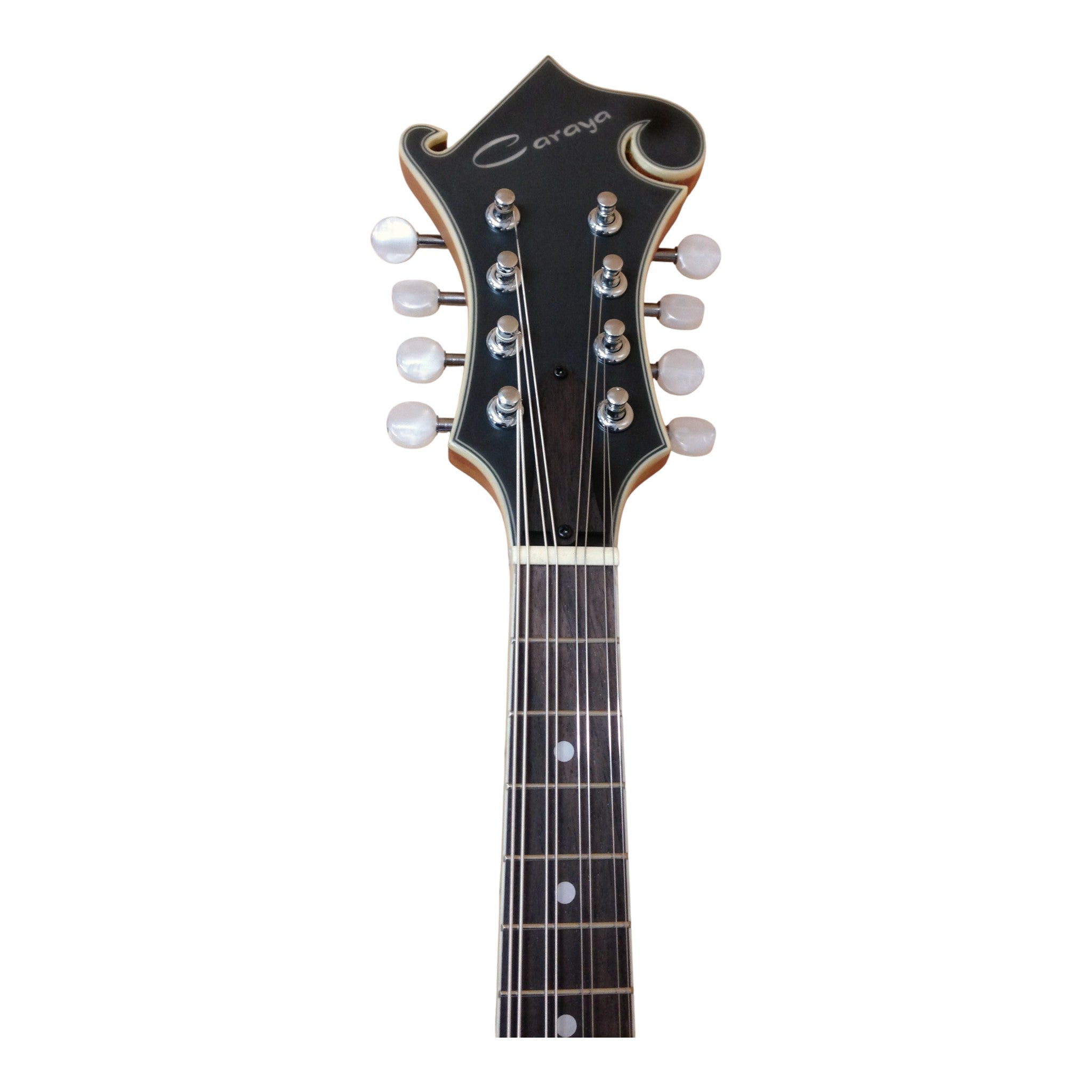 Caraya SMA938 Solid Spruce Top & Flamed Maple F-Style Mandolin in Natural Satin