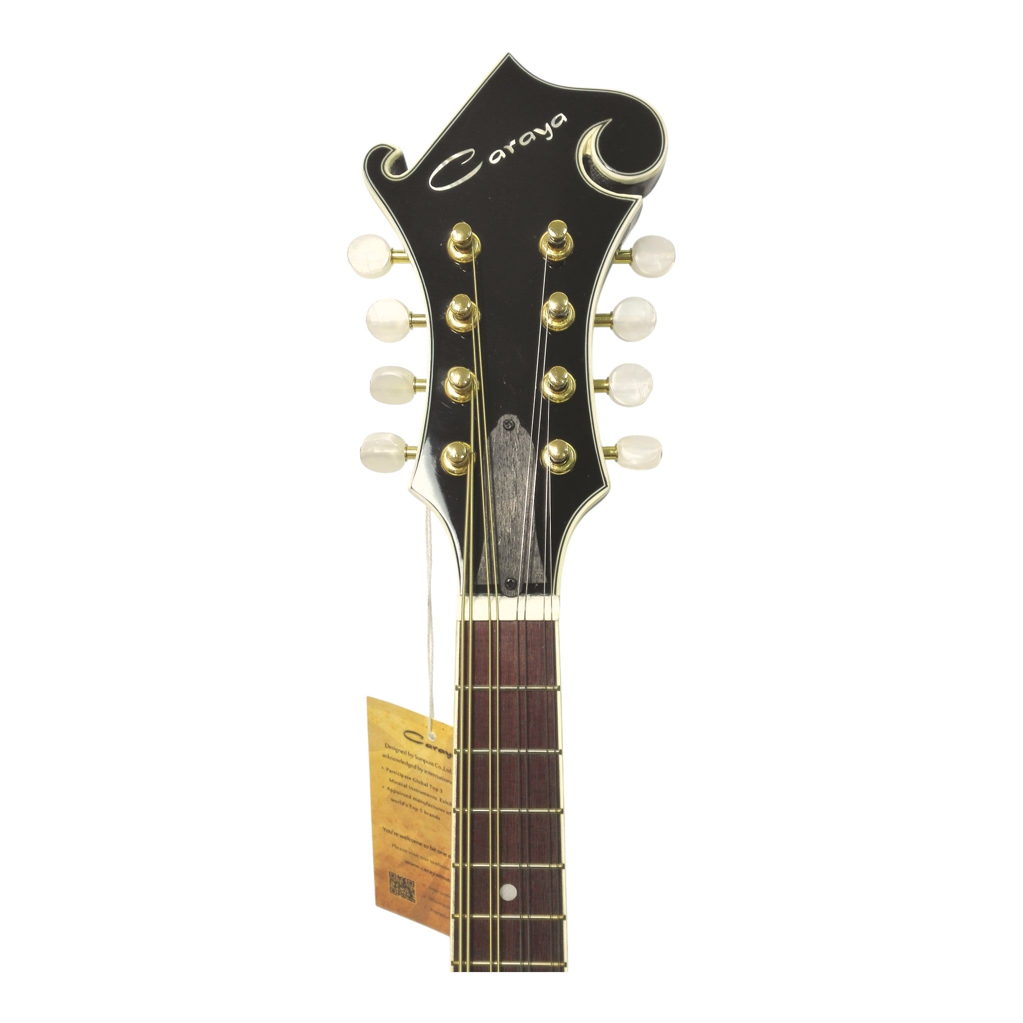 Caraya SMA958 Solid Spruce and Flamed Maple F-Style Mandolin in Dark Violin Sunburst