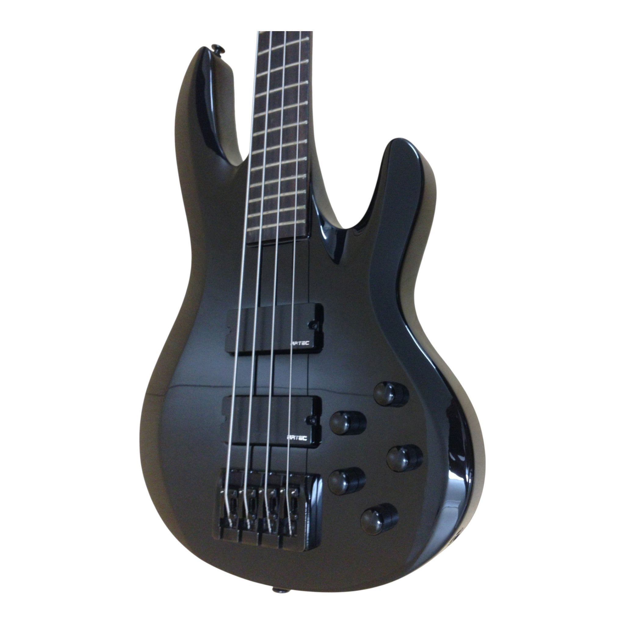 Haze SPB3270BK Fretless 4-String Electric Bass Guitar,Black,Neck-Thru + Free Gig Bag