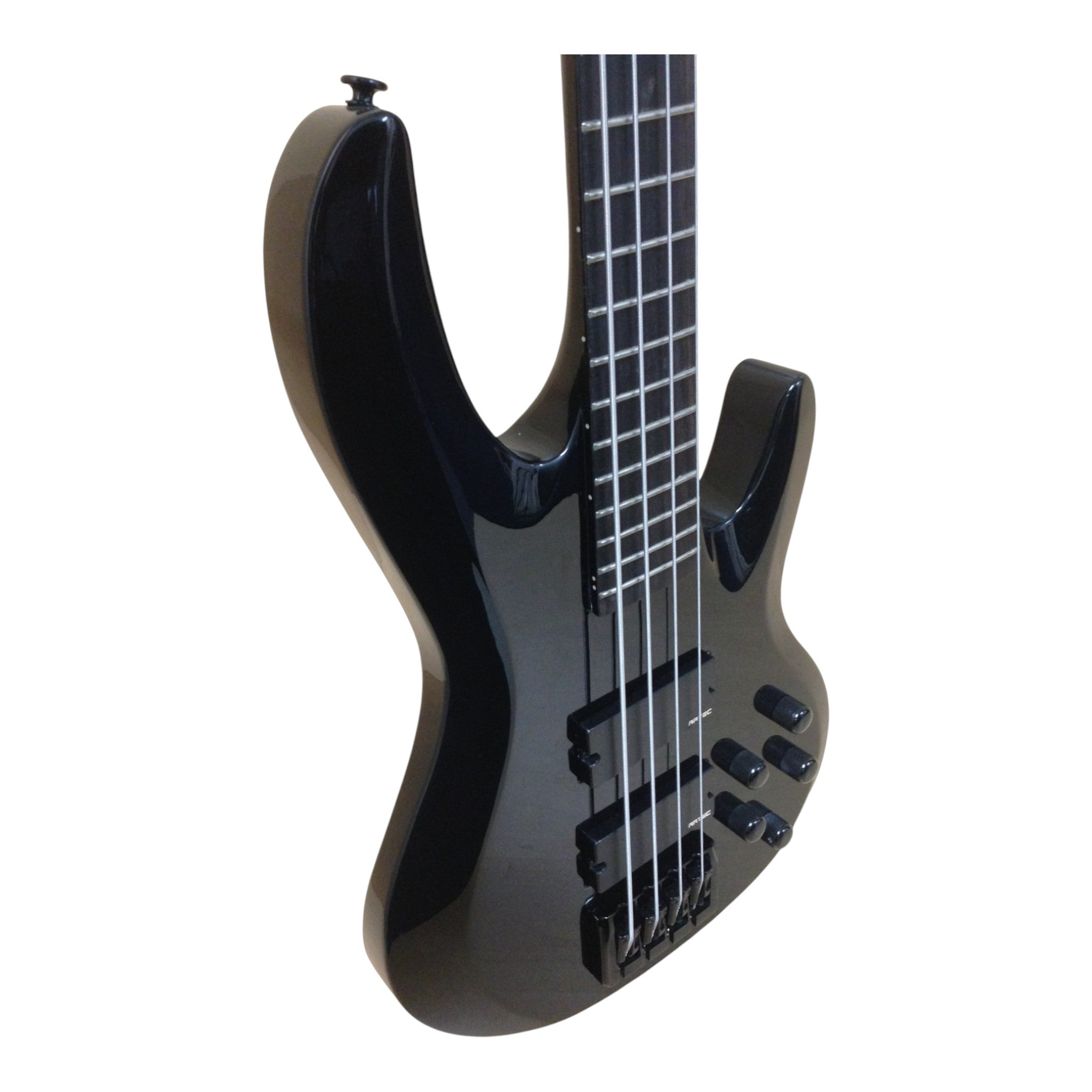 Haze SPB3270BK Fretless 4-String Electric Bass Guitar,Black,Neck-Thru + Free Gig Bag