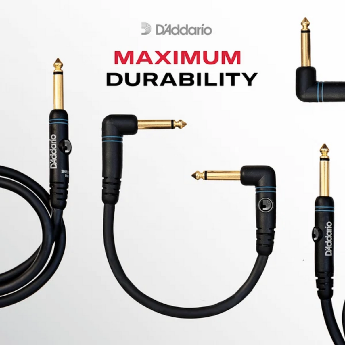 D'Addario Circuit Breaker Series 1/4" Jack, Latching Instrument Cable - Straight-Straight
