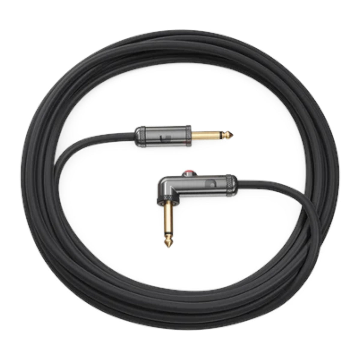 D'Addario Circuit Breaker Series 1/4" Jack, Latching Instrument Cable - Right Angle-Straight